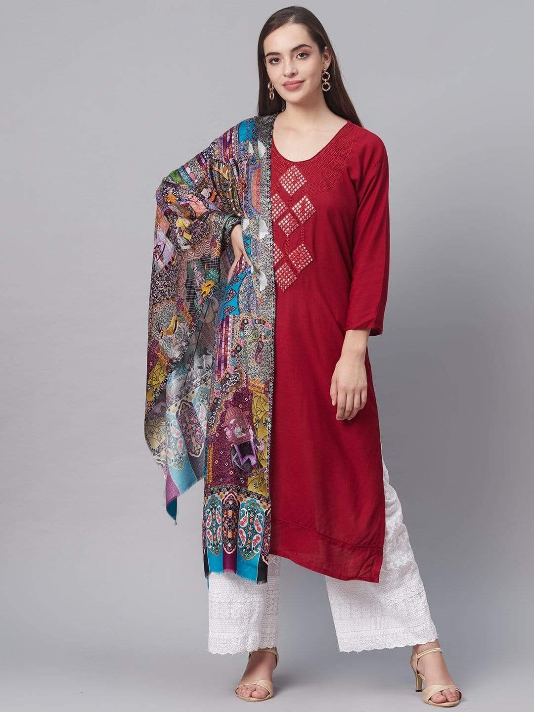Pashtush India 70x200 PASHTUSH WOMEN'S SOFT BAMBOO SCARF, CASUAL SHAWLS, STOLES, WRAPS (SOFT BAMBOO) - DARBAR