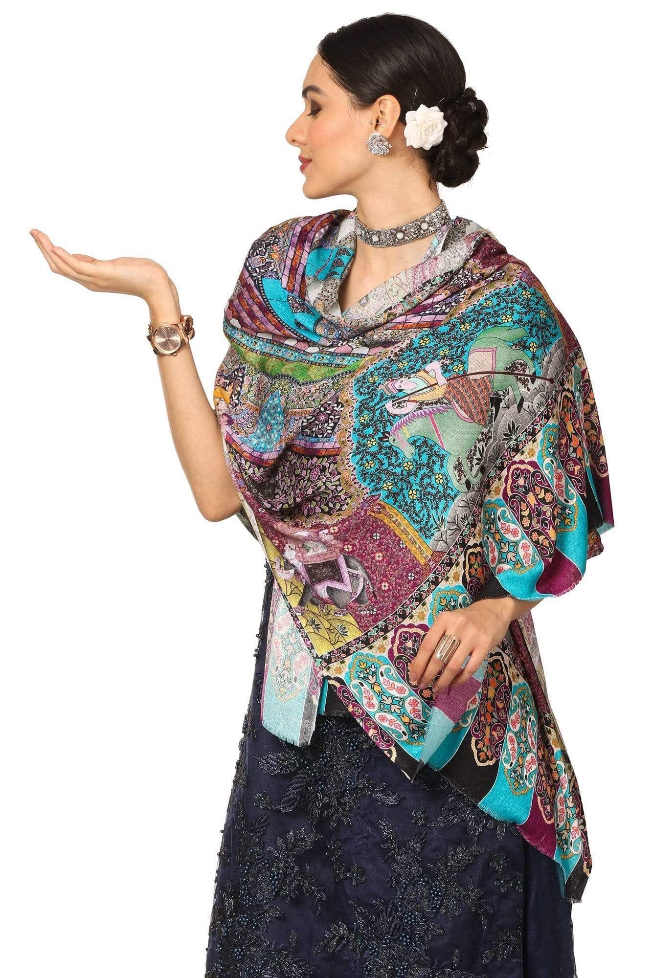 Pashtush India 70x200 Pashtush Women's Soft Bamboo Scarf, Casual Shawls, Stoles, Wraps (soft Bamboo) - Darbar