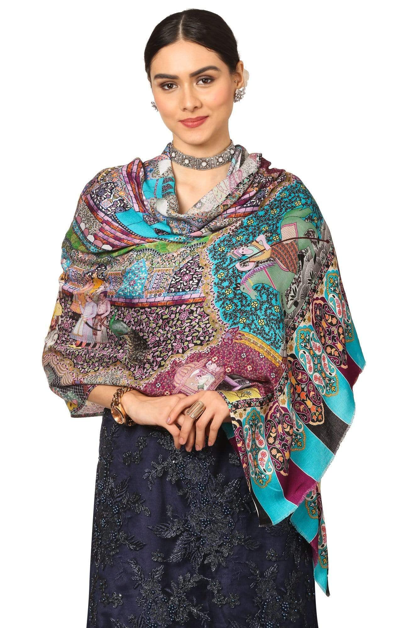 Pashtush India 70x200 Pashtush Women's Soft Bamboo Scarf, Casual Shawls, Stoles, Wraps (soft Bamboo) - Darbar