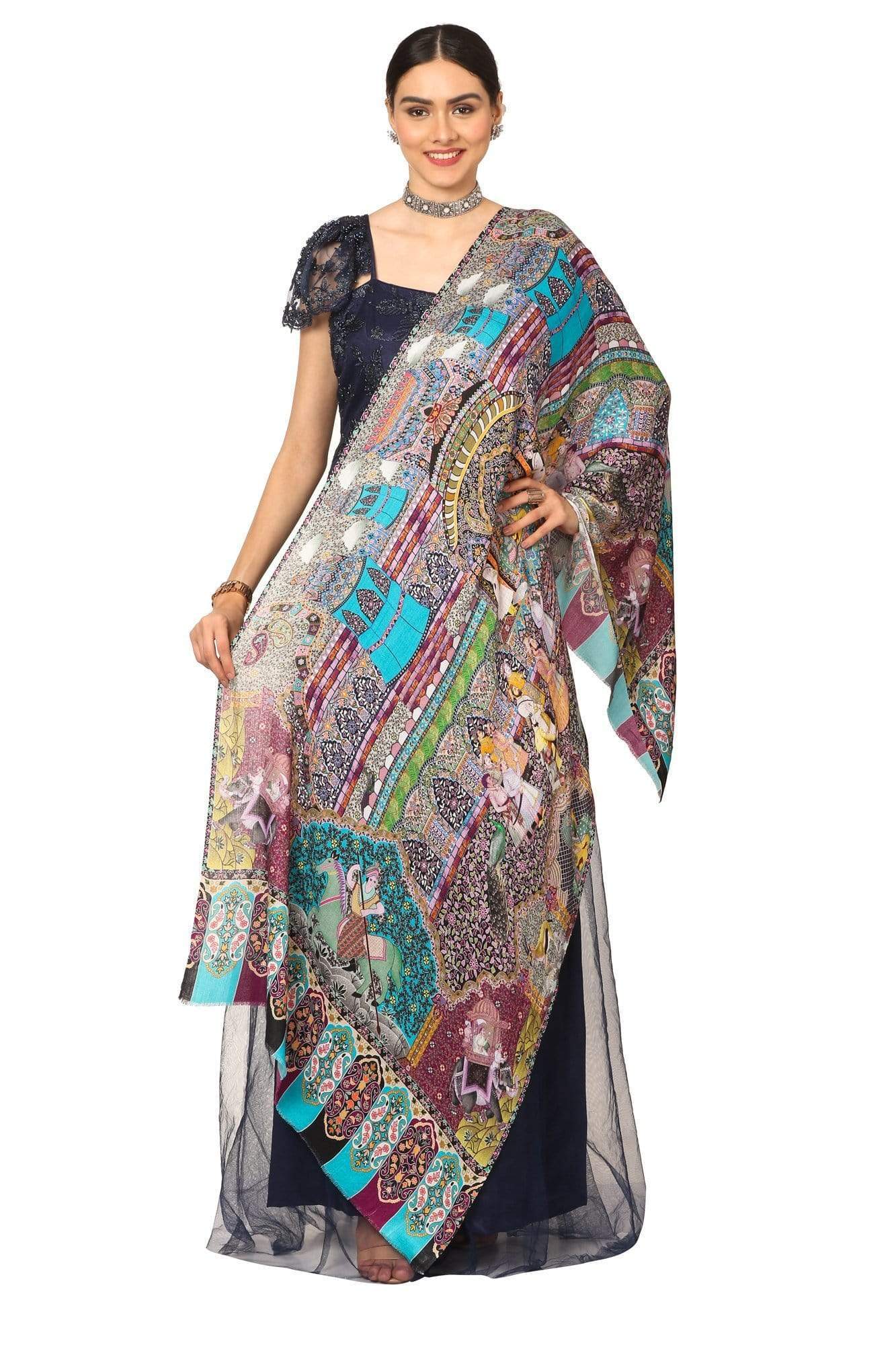 Pashtush India 70x200 Pashtush Women's Soft Bamboo Scarf, Casual Shawls, Stoles, Wraps (soft Bamboo) - Darbar