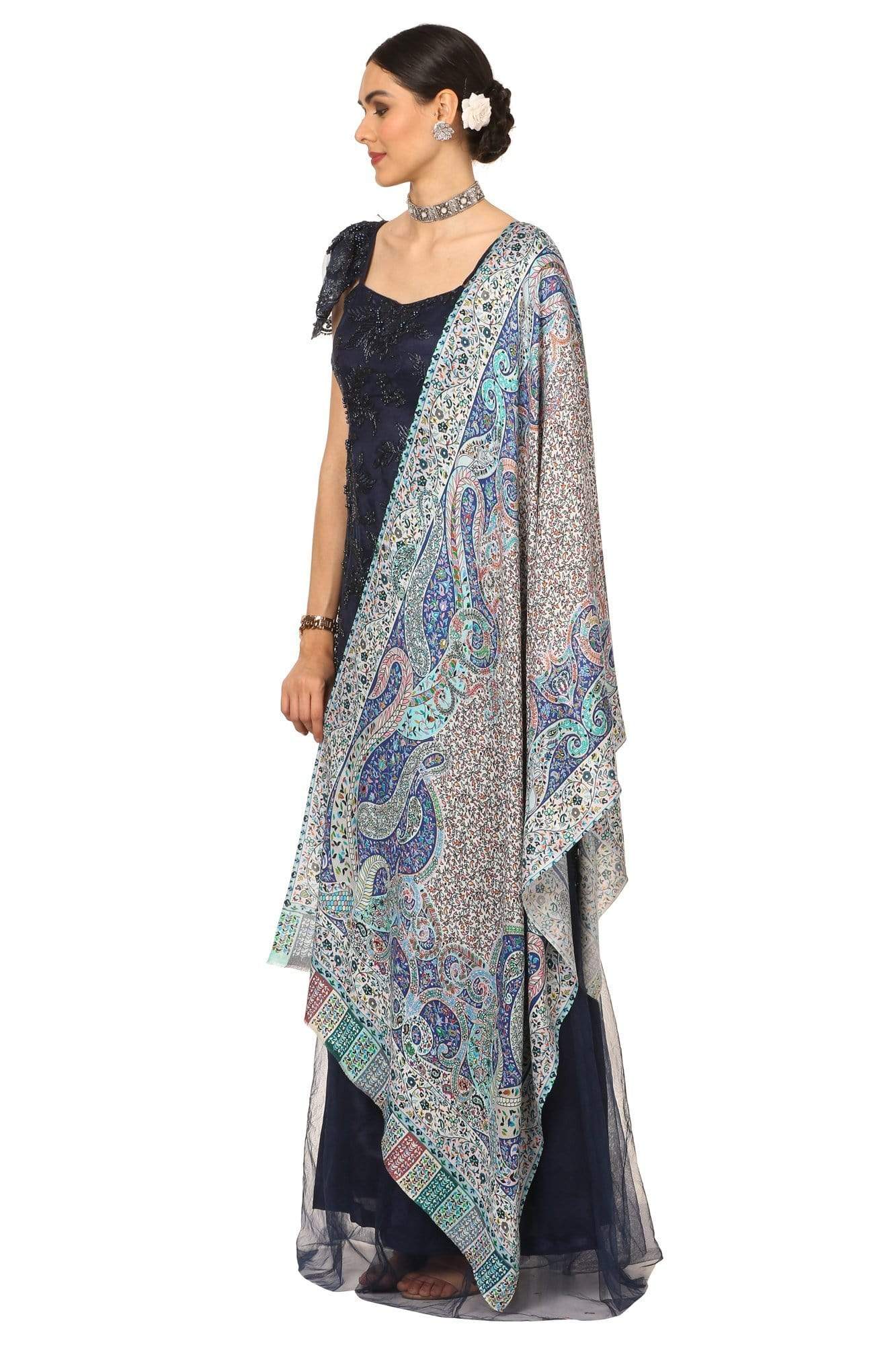 Pashtush India 70x200 Pashtush Women's Soft Bamboo Scarf, Casual Shawls, Stoles, Wraps (soft Bamboo) - Paisely Garden