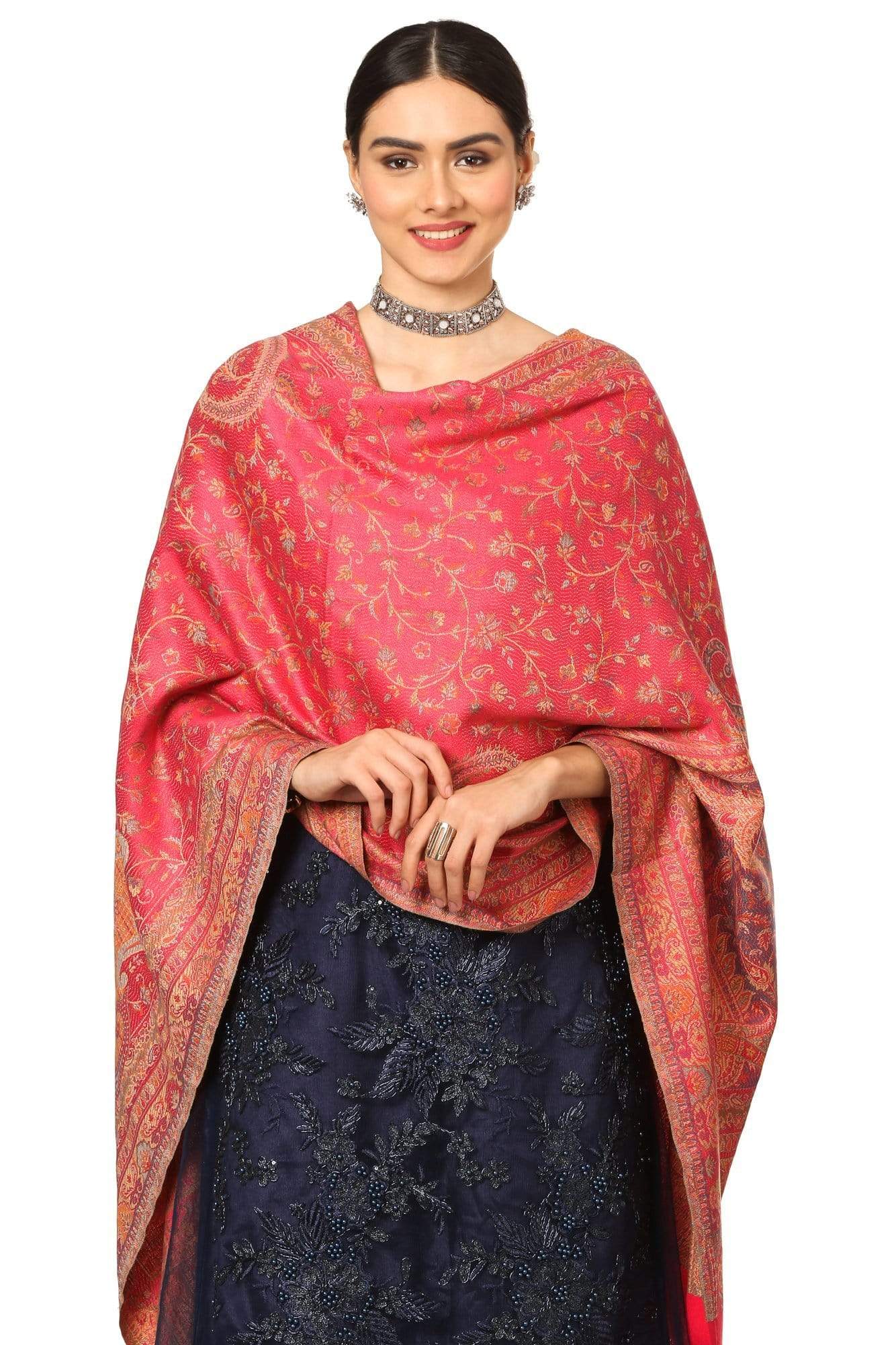 Pashtush India Stole Pashtush Women's Soft Bamboo Scarf, Casual Shawls, Stoles, Wraps (size 28 x 80 inches) - Pink