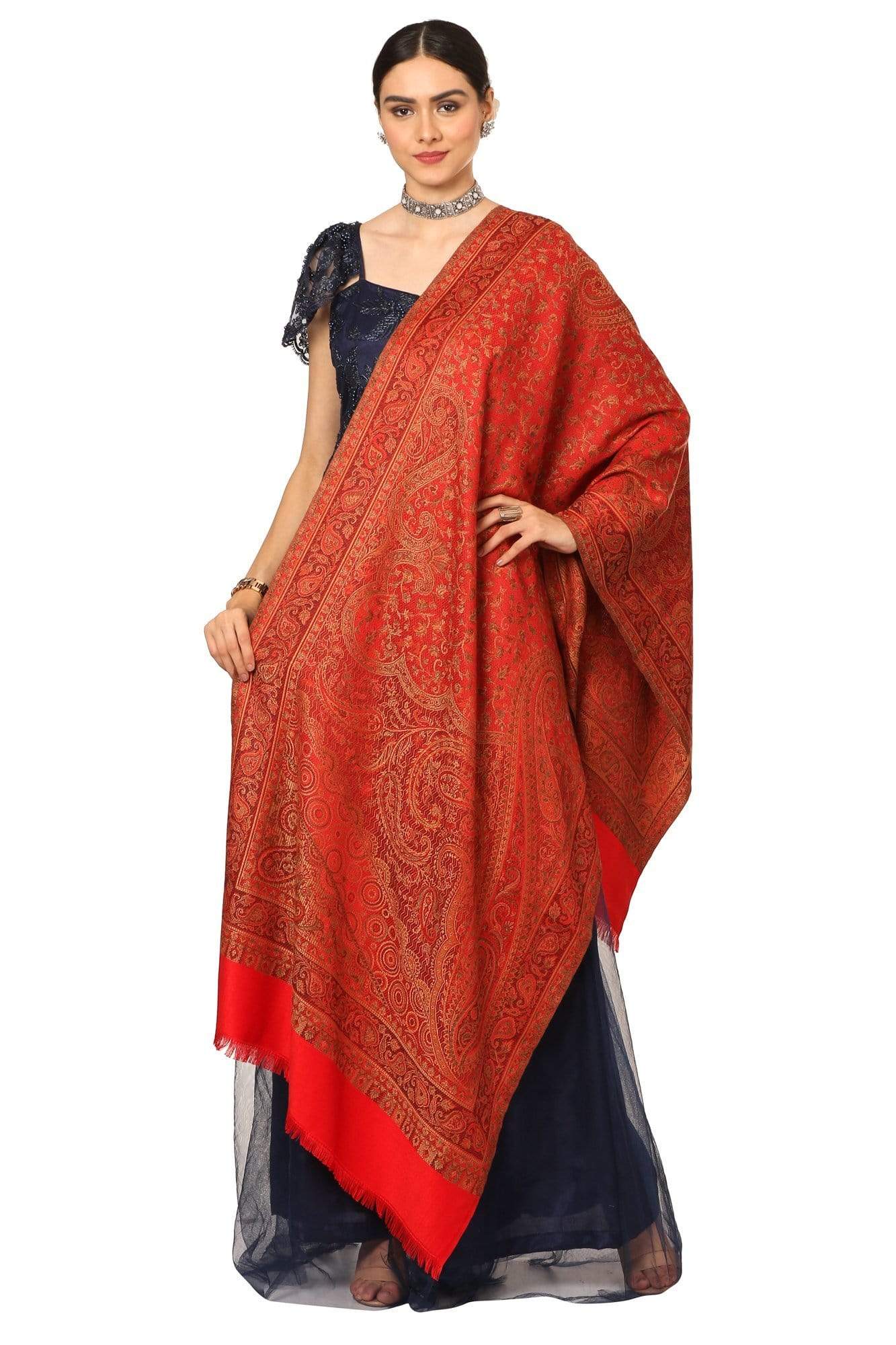 Pashtush India Stole Pashtush Women's Soft Bamboo Scarf, Casual Shawls, Stoles, Wraps (size 28 x 80 inches) - Red