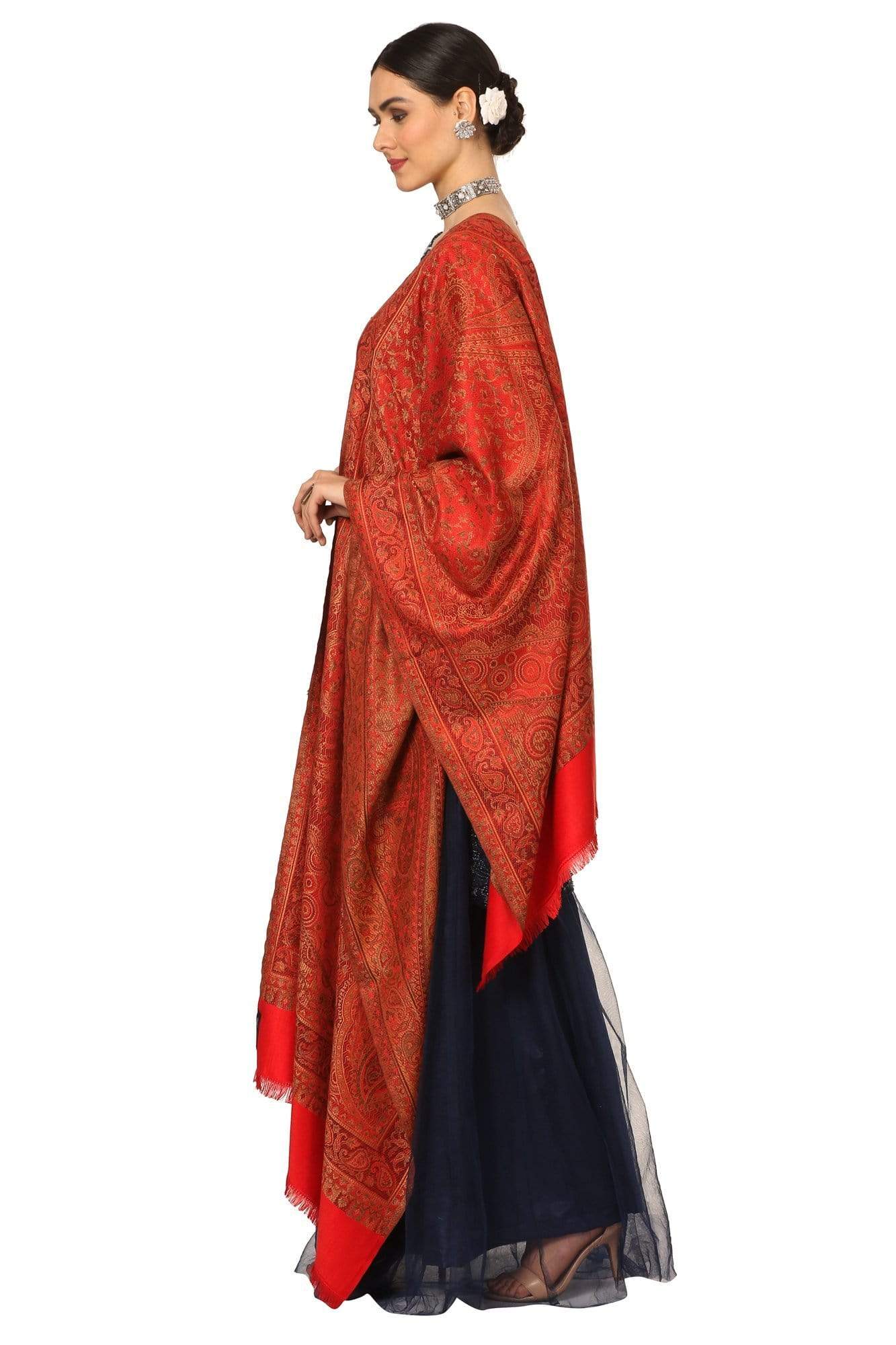 Pashtush India Stole Pashtush Women's Soft Bamboo Scarf, Casual Shawls, Stoles, Wraps (size 28 x 80 inches) - Red