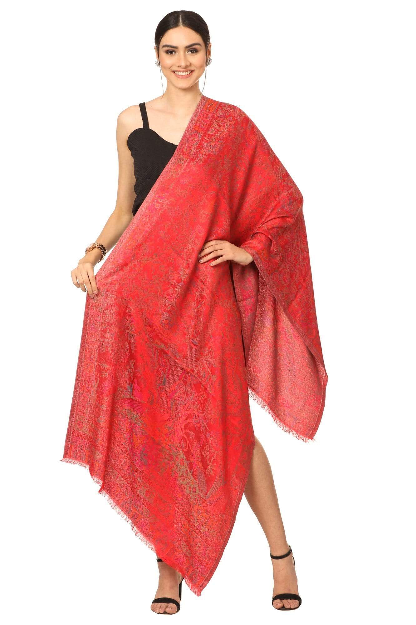 Pashtush India Stole Pashtush Women's Soft Bamboo Scarf, Casual Shawls, Stoles, Wraps (size 28 x 80 inches) - Red