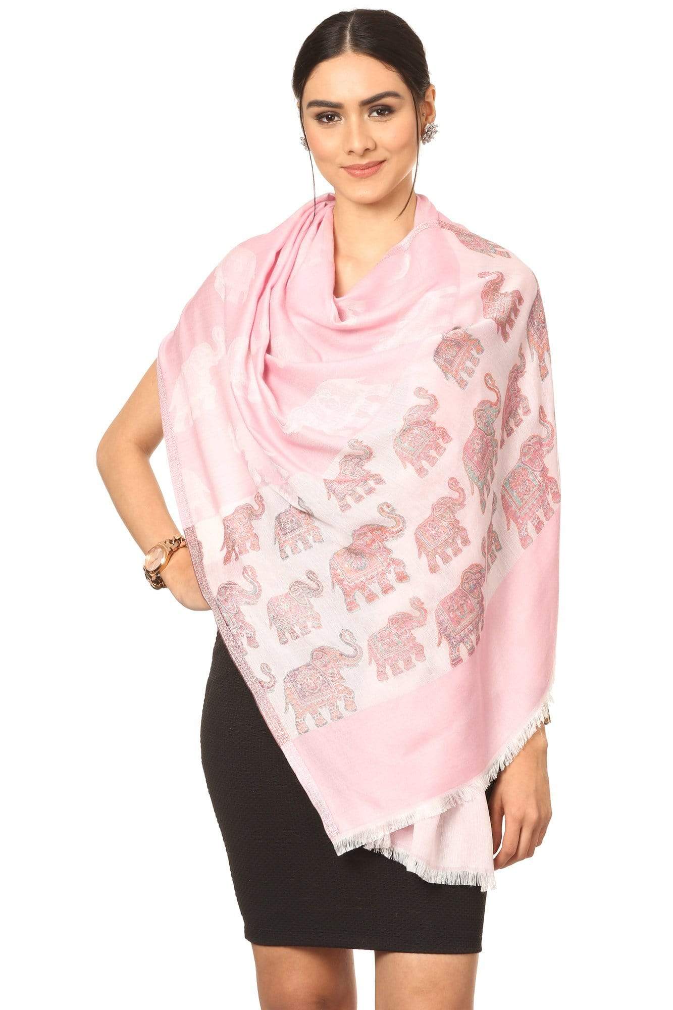 Pashtush India Shawl Pashtush Women's Soft Bamboo Scarf, Casual Shawls, Stoles, Wraps (size 28 x 80 inches) - Pink