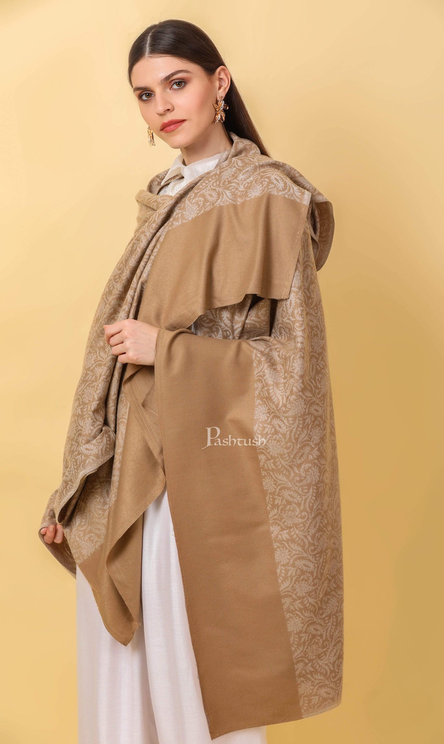 Pashtush India 100x200 Pashtush Women's Soft Bamboo Shawl, Thick and Warm