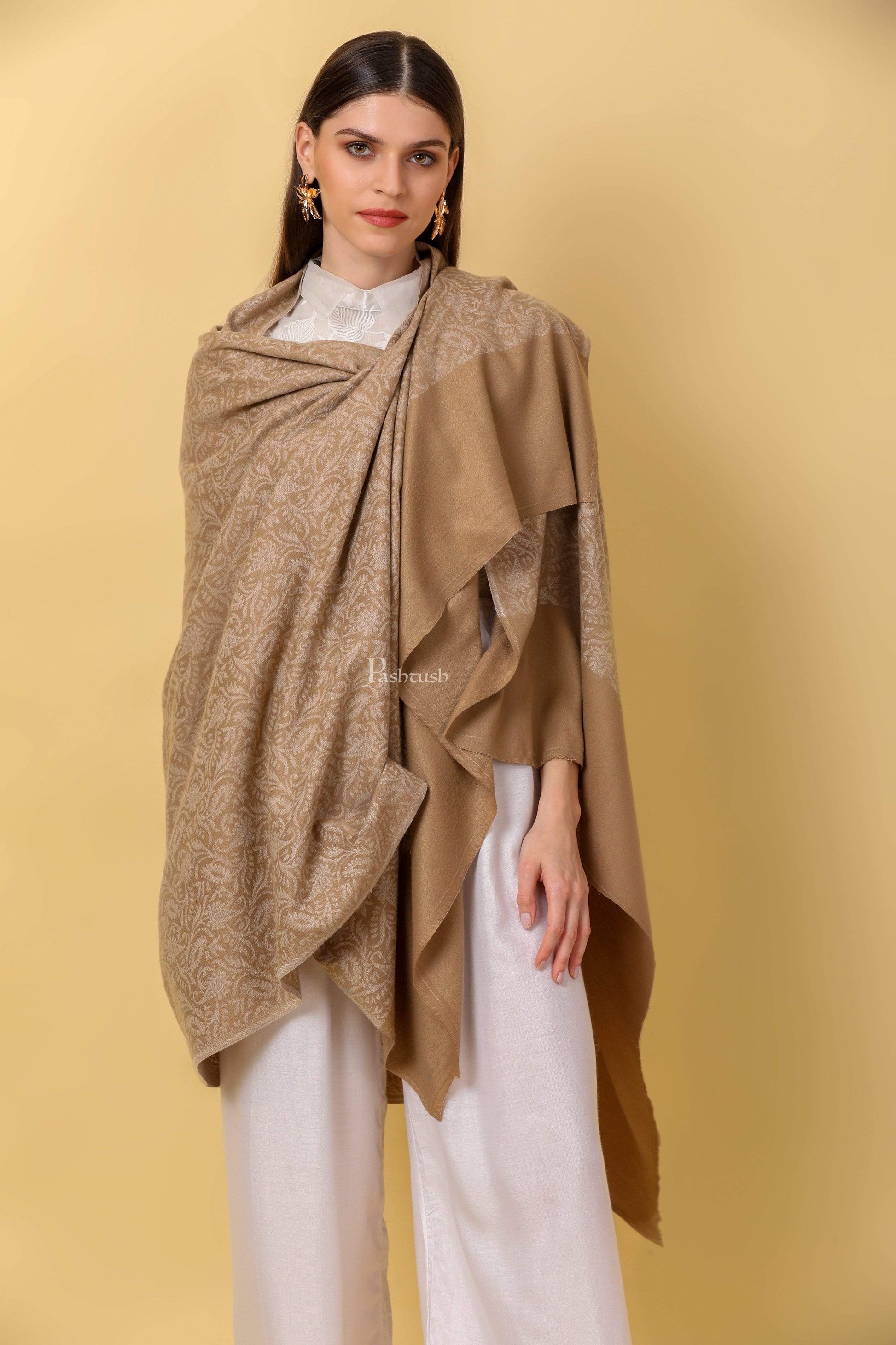 Pashtush India 100x200 Pashtush Women's Soft Bamboo Shawl, Thick and Warm