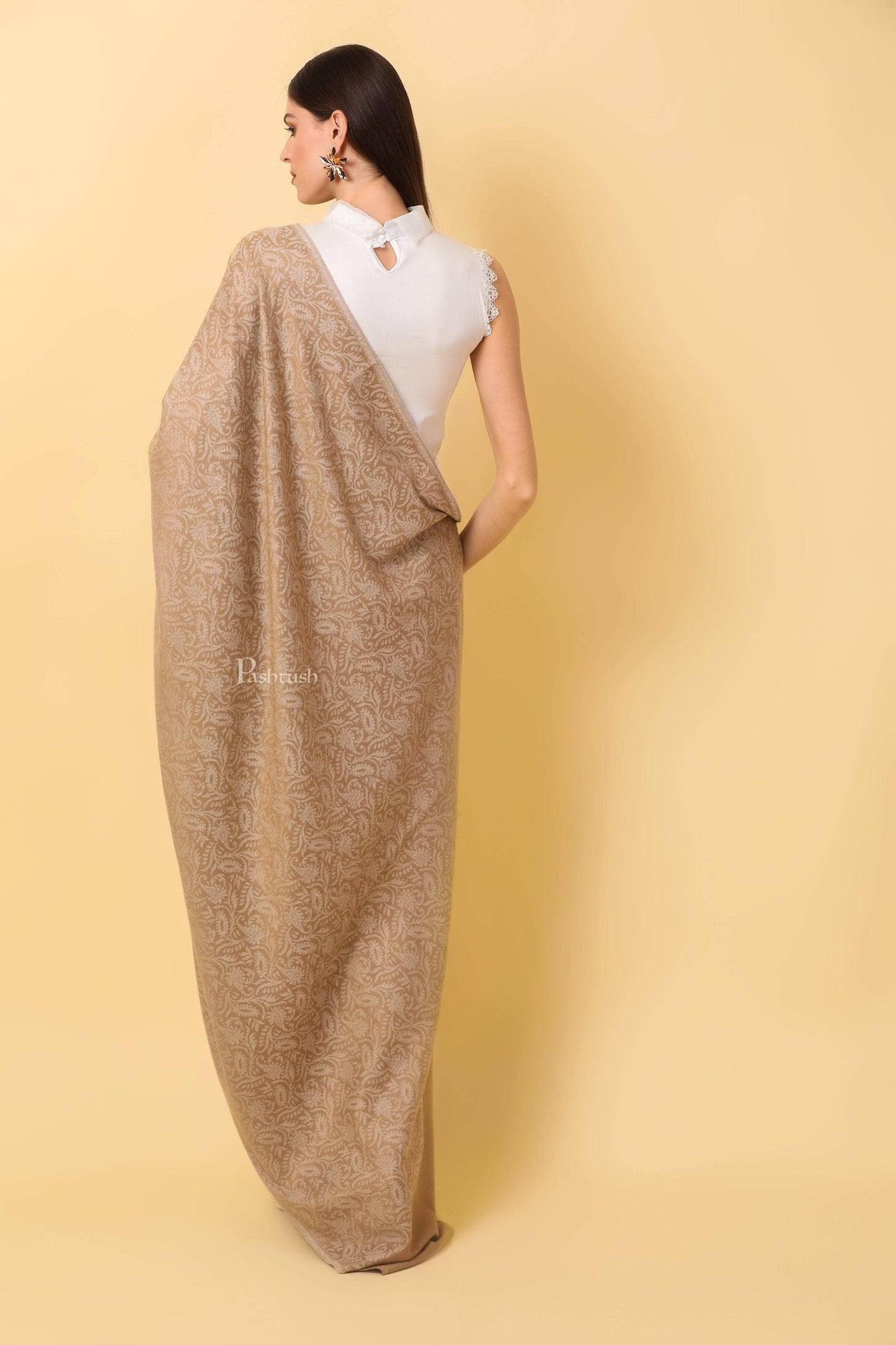 Pashtush India 100x200 Pashtush Women's Soft Bamboo Shawl, Thick and Warm