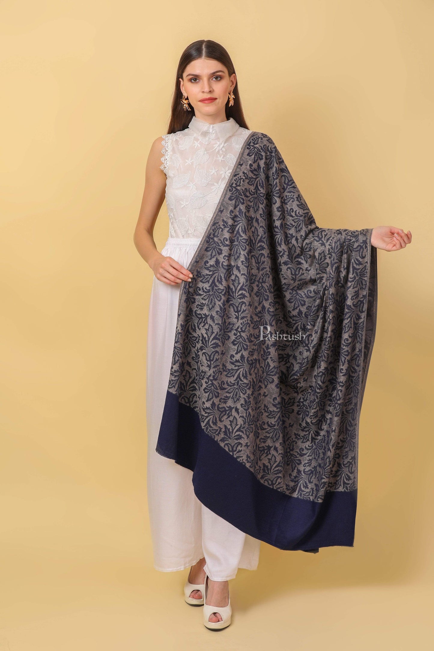 Pashtush India 100x200 Pashtush Women's Soft Bamboo Shawl, Thick and Warm