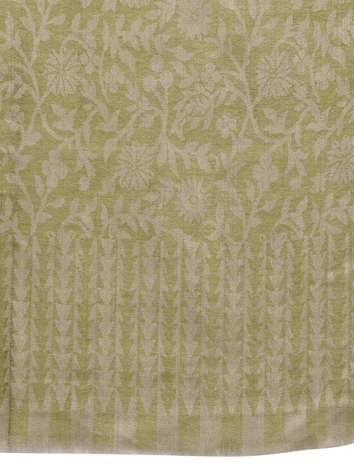 Pashtush India 70x200 Pashtush Women's Soft Fine Wool Floral Scarf, Soft and Warm, Emerald Green