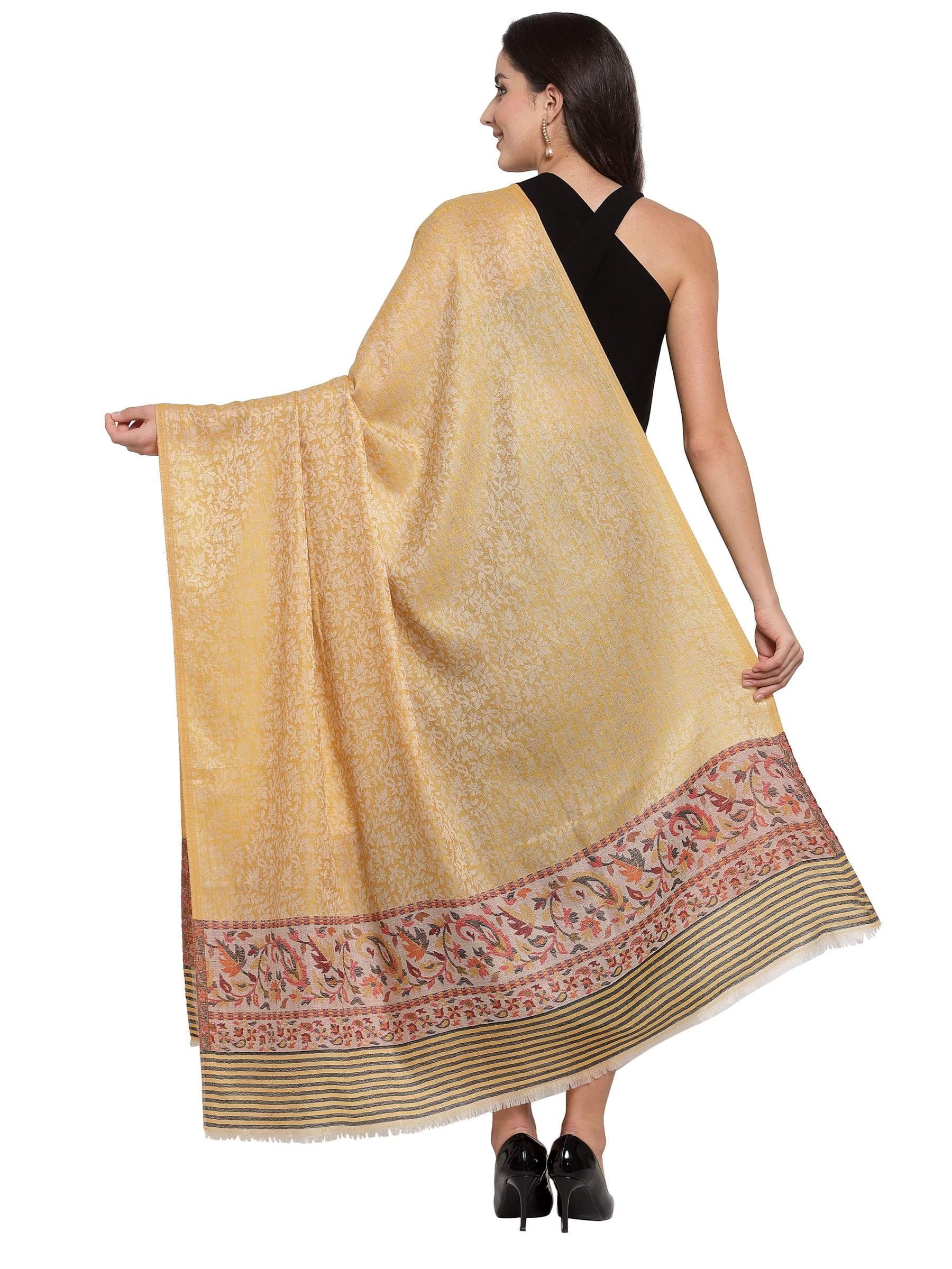 Pashtush India 100x200 Pashtush Women's Soft Wool Cashmere Blended Shawl, Ethnic Palla
