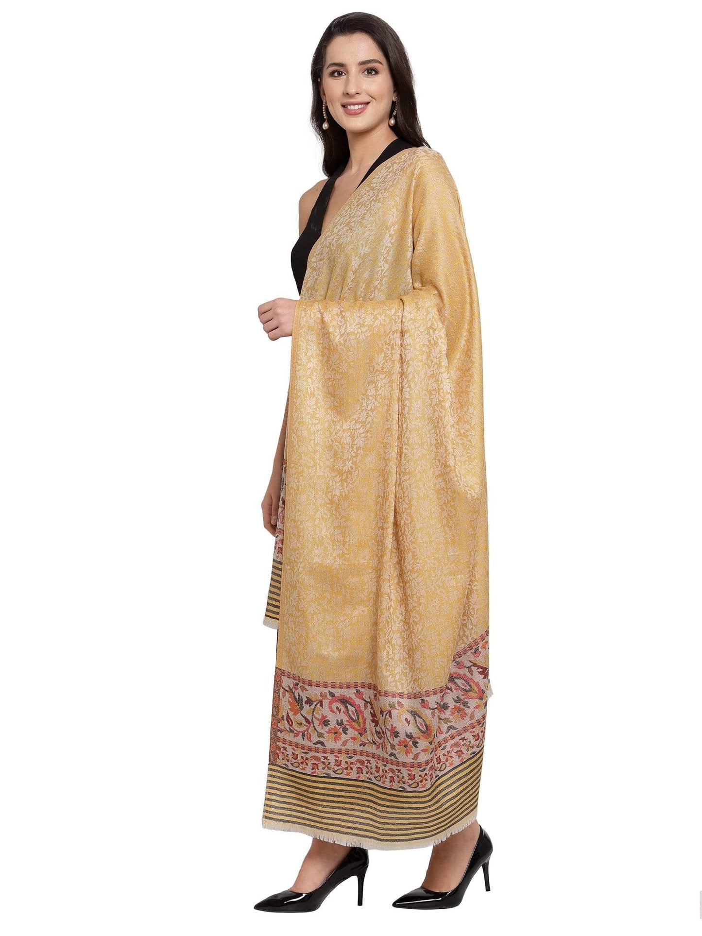 Pashtush India 100x200 Pashtush Women's Soft Wool Cashmere Blended Shawl, Ethnic Palla