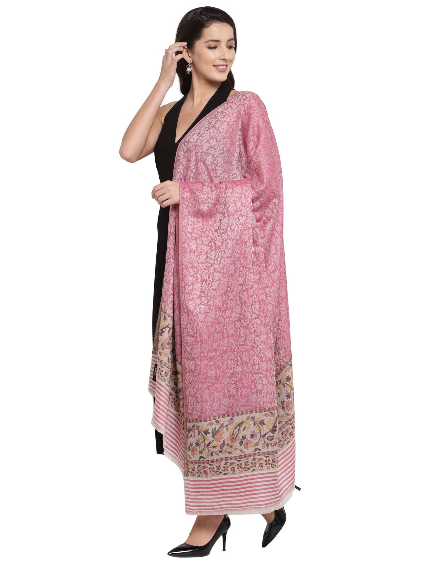 Pashtush India 100x200 Pashtush Women's Soft Wool Cashmere Blended Shawl, Ethnic Palla
