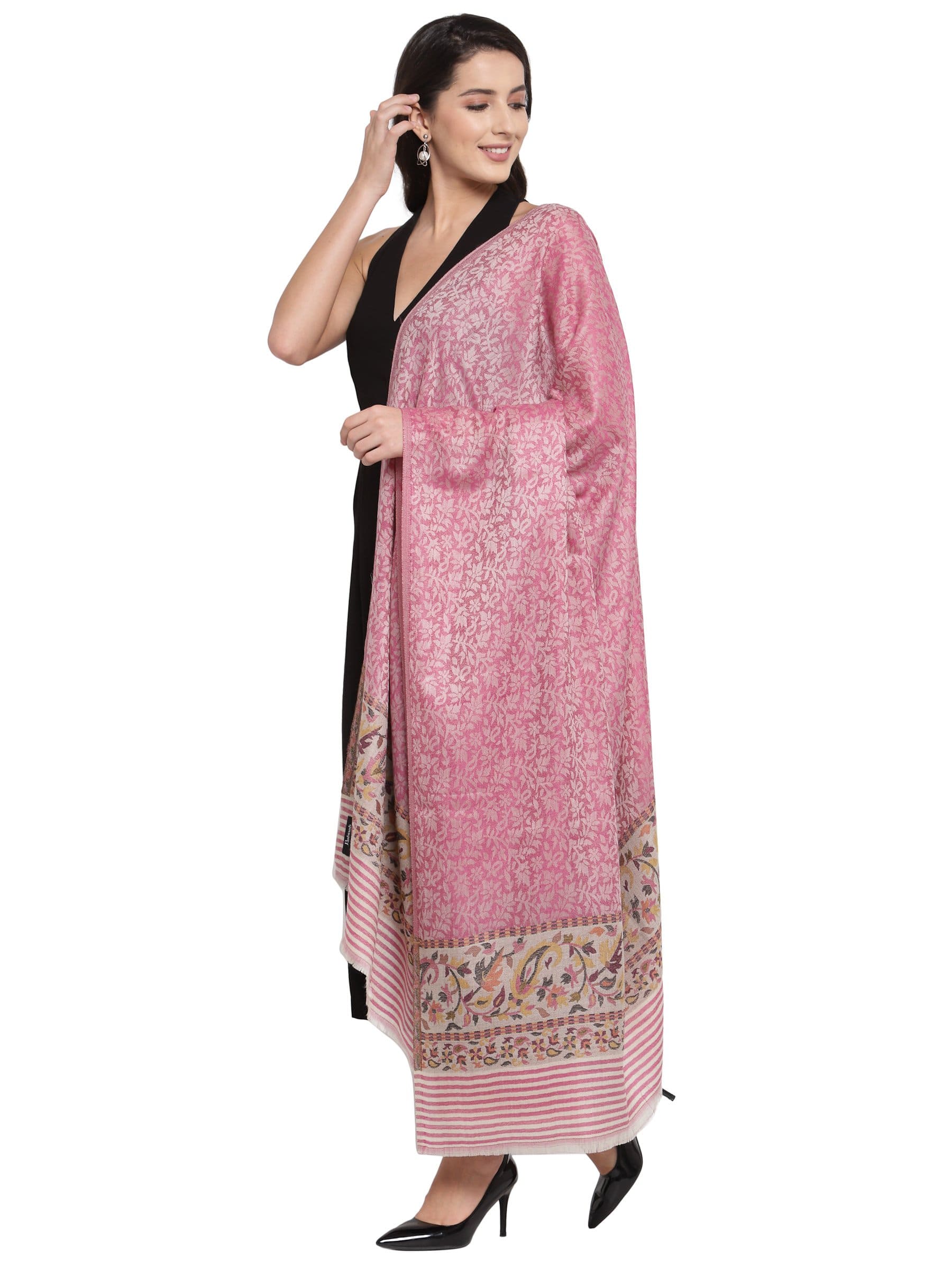 Pashtush India 100x200 Pashtush Women's Soft Wool Cashmere Blended Shawl, Ethnic Palla