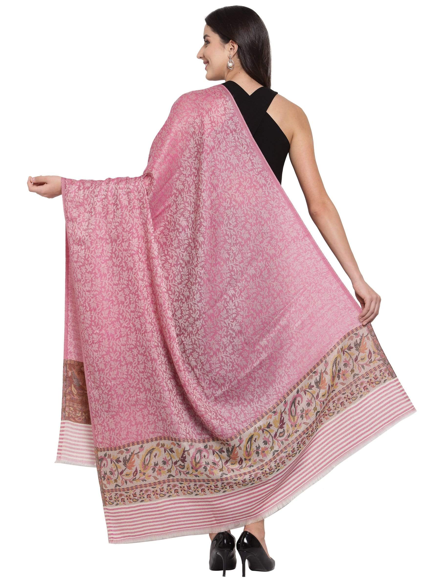 Pashtush India 100x200 Pashtush Women's Soft Wool Cashmere Blended Shawl, Ethnic Palla