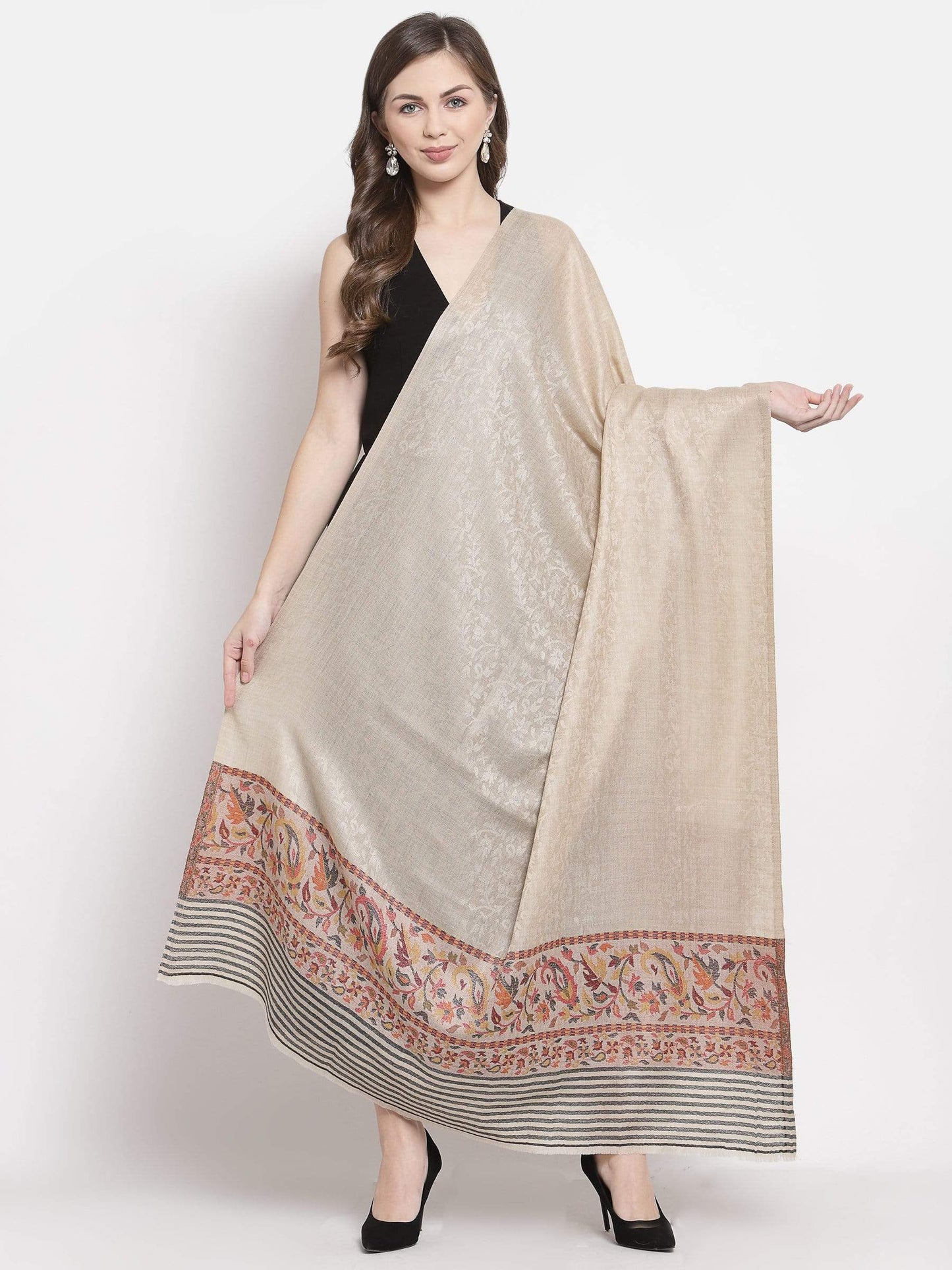 Pashtush India 100x200 Pashtush Women's Soft Wool Cashmere Blended Shawl, Kaani Palla