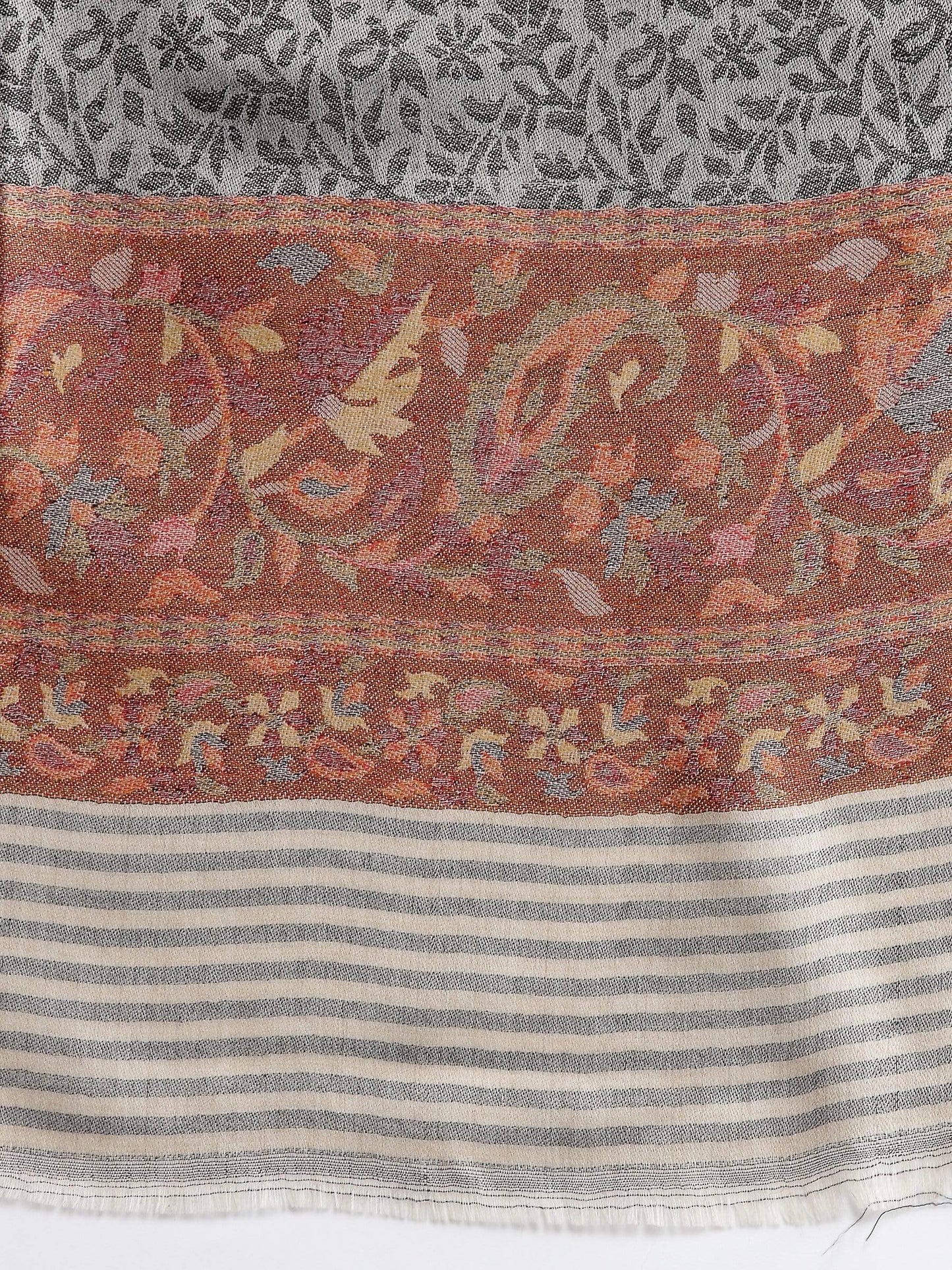 Pashtush India 100x200 Pashtush Women's Soft Wool Cashmere Blended Shawl, Kaani Palla, Grey