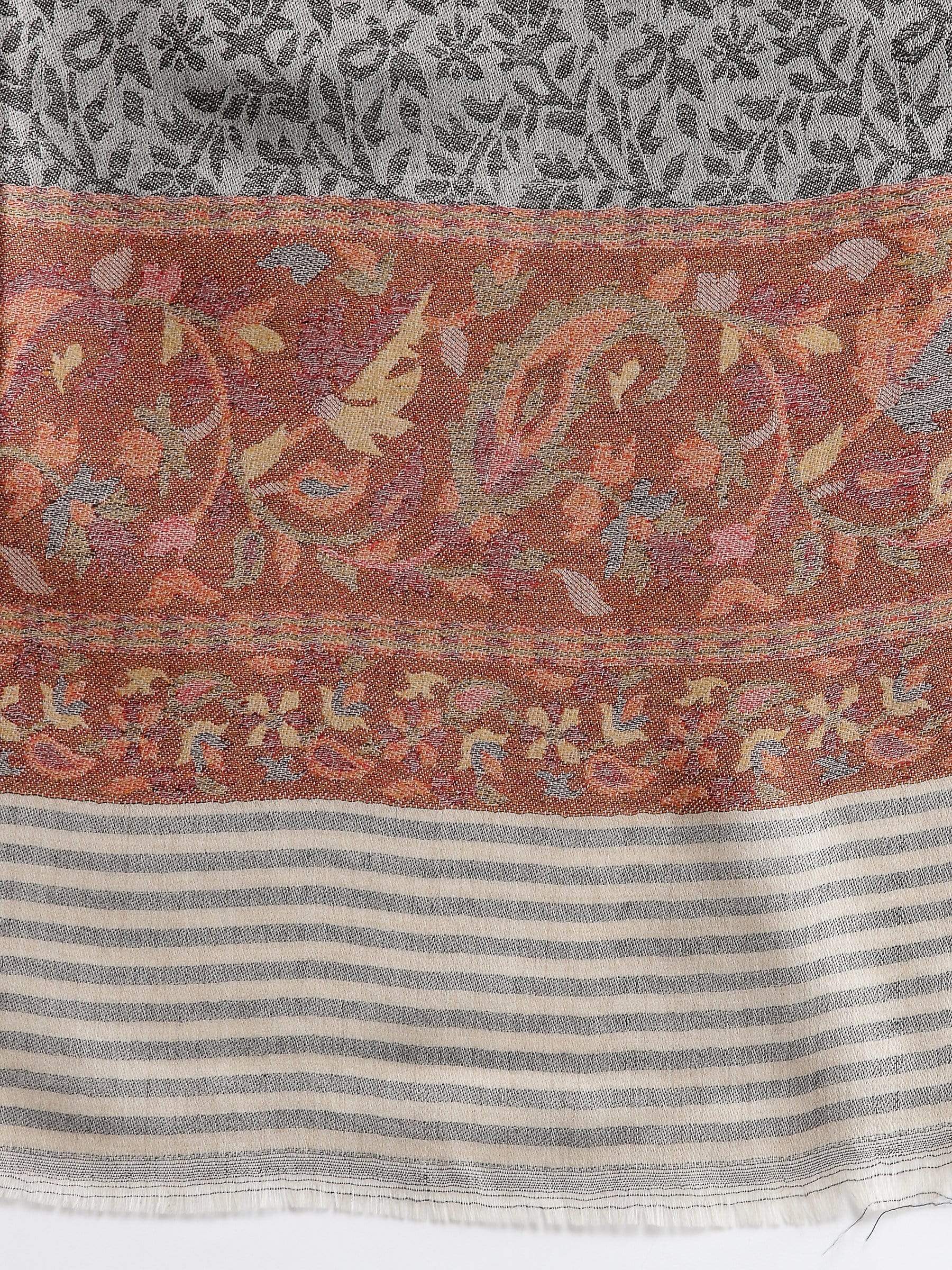 Pashtush India 100x200 Pashtush Women's Soft Wool Cashmere Blended Shawl, Kaani Palla, Grey