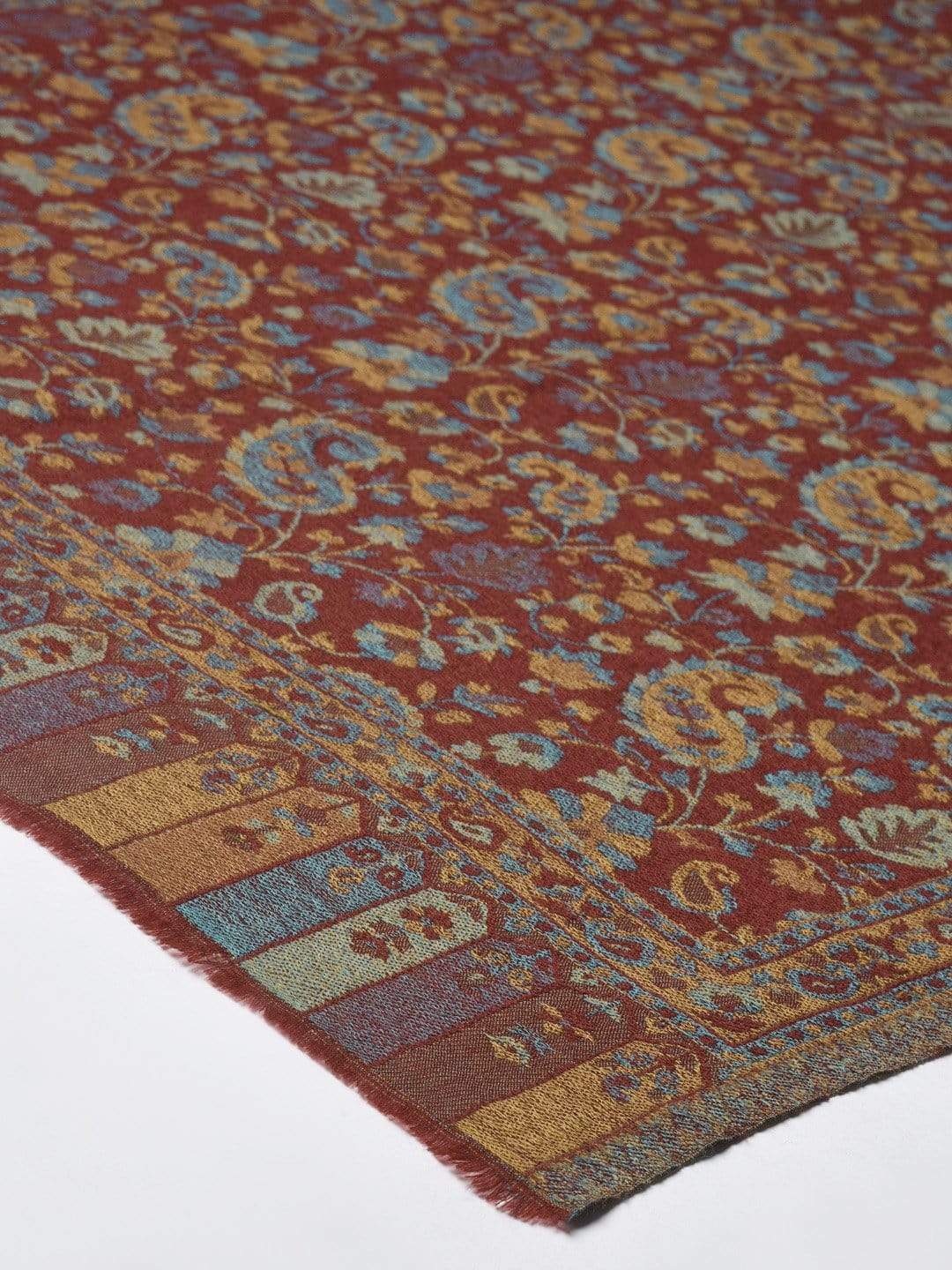 Pashtush India 100x200 Pashtush Women Maroon  Green Woven Design Designer Shawl