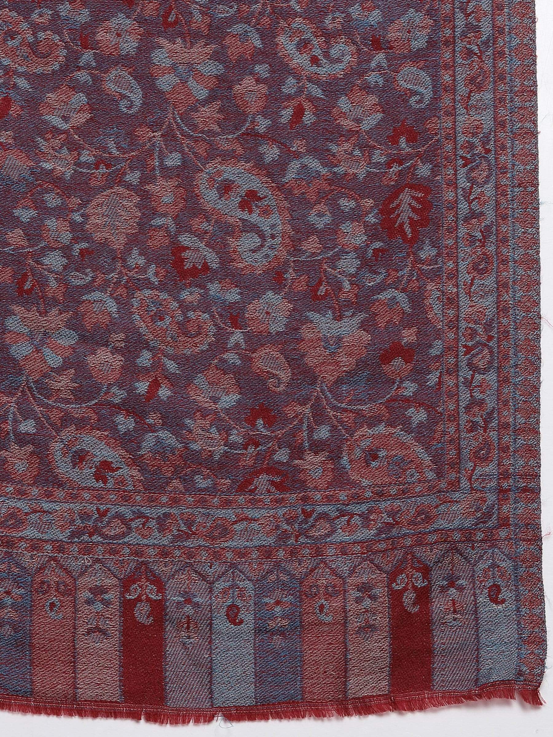 Pashtush India 70x200 Pashtush Women's Soft Wool, Reversible Stole, Scarf, Kaani Weave, Peel Lilac