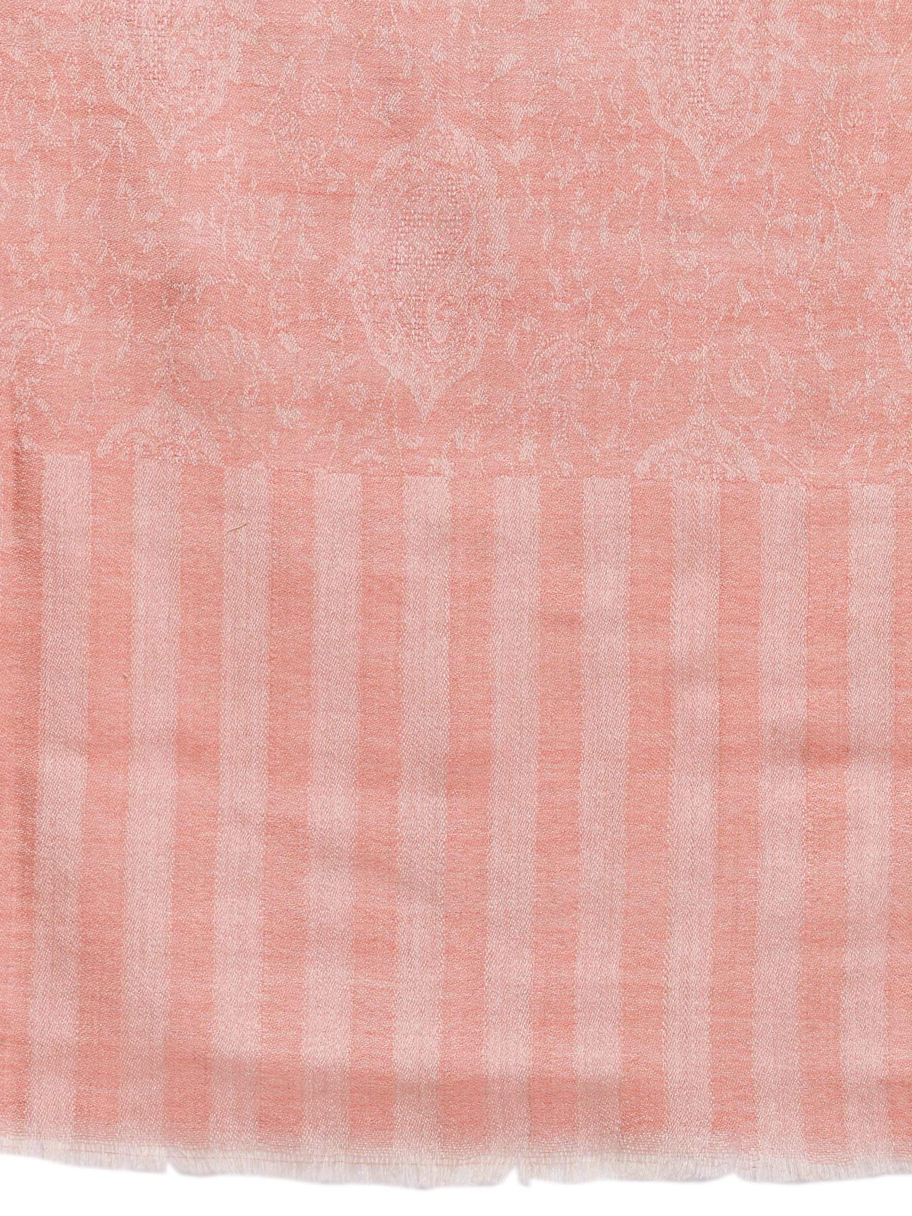 Pashtush India 70x200 Pashtush Women's Soft Wool, Reversible Stole Scarf, Paisley Weave, Salmon Colour
