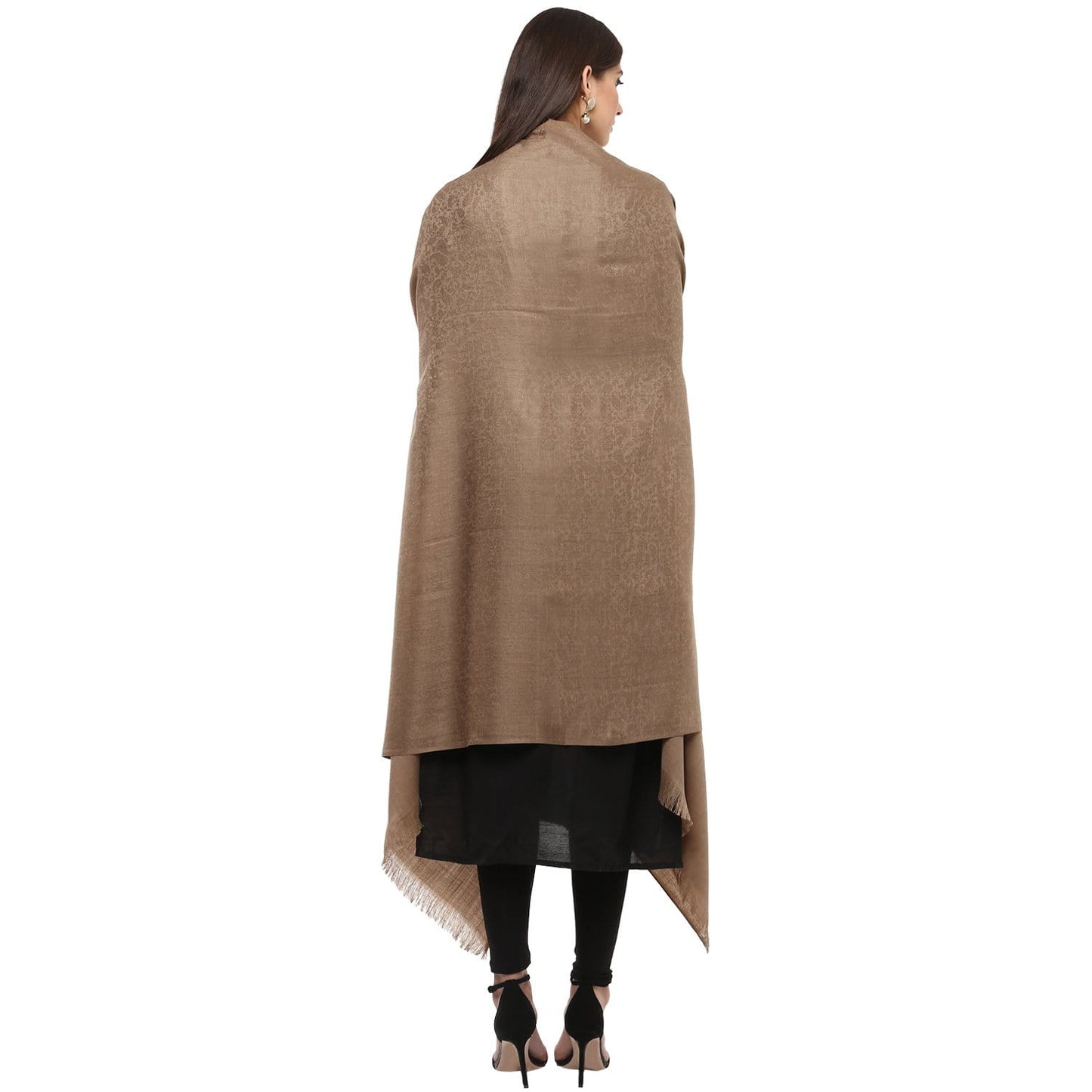 Pashtush India 100x200 Pashtush Women's Soft Wool Shawl dark brown ( tooth )