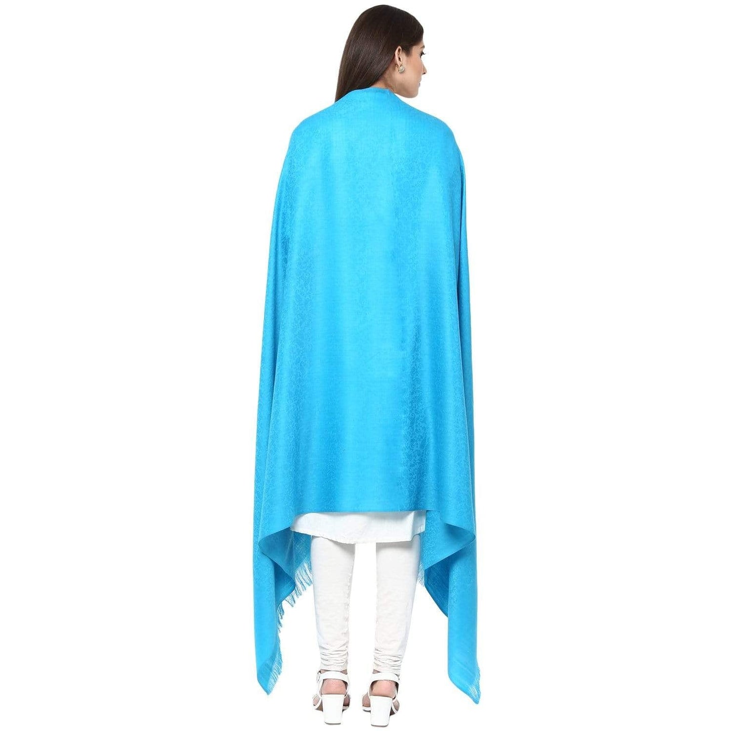 Pashtush Store Shawl Pashtush Women's Soft Wool Shawl Majenta with Jacquard Design, Aqua