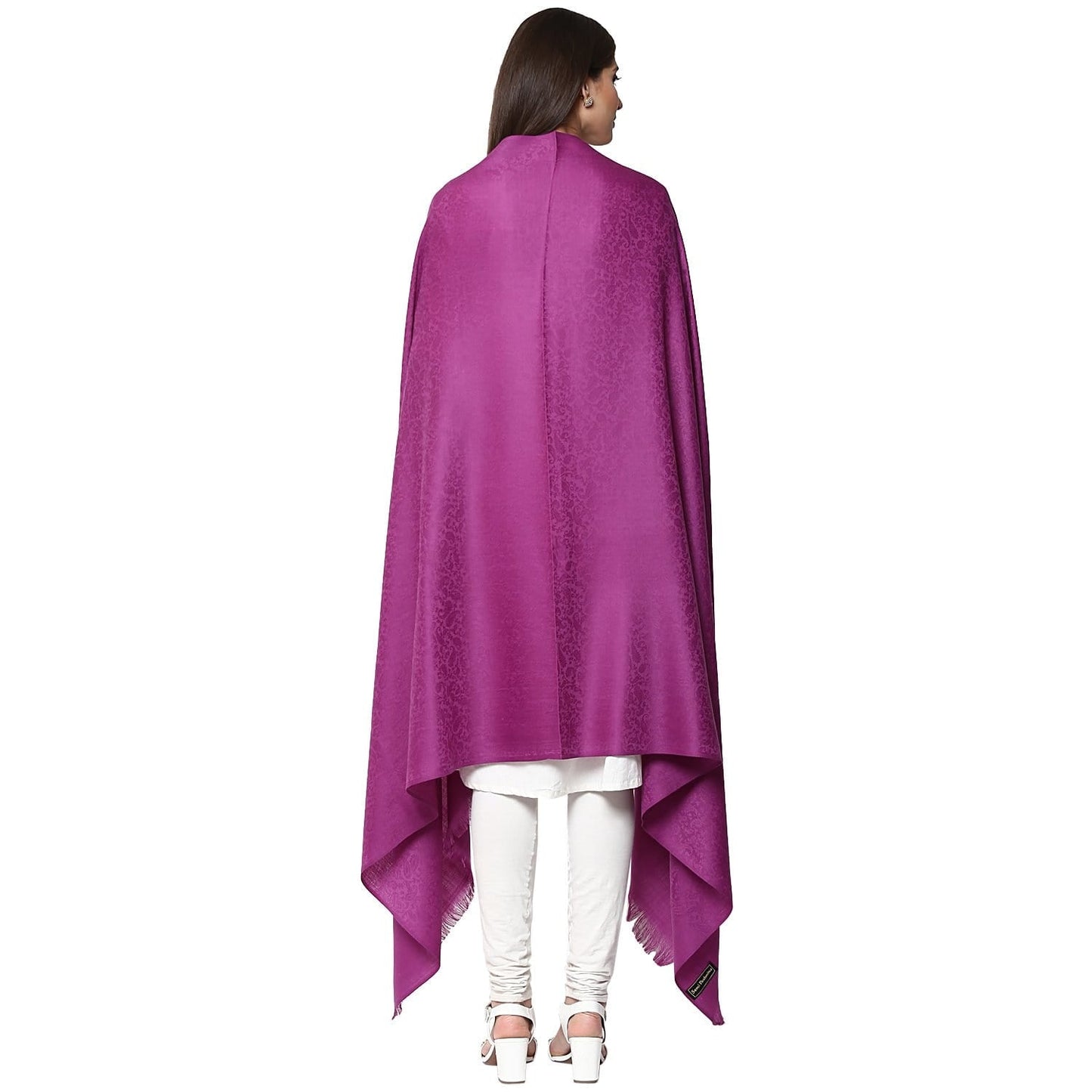 Pashtush Store Shawl Pashtush Women's Soft Wool Shawl Majenta with Jacquard Design, Muave