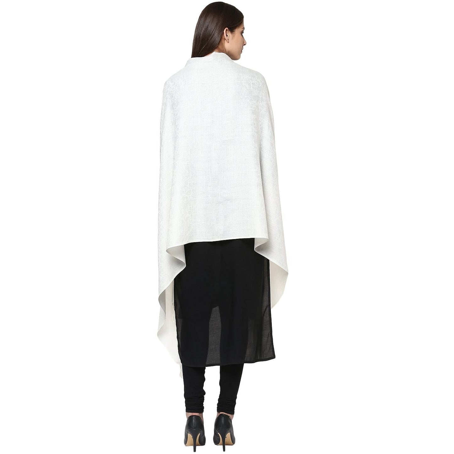 Pashtush Store Stole Pashtush Women's Soft Wool Shawl Pearl White Stole