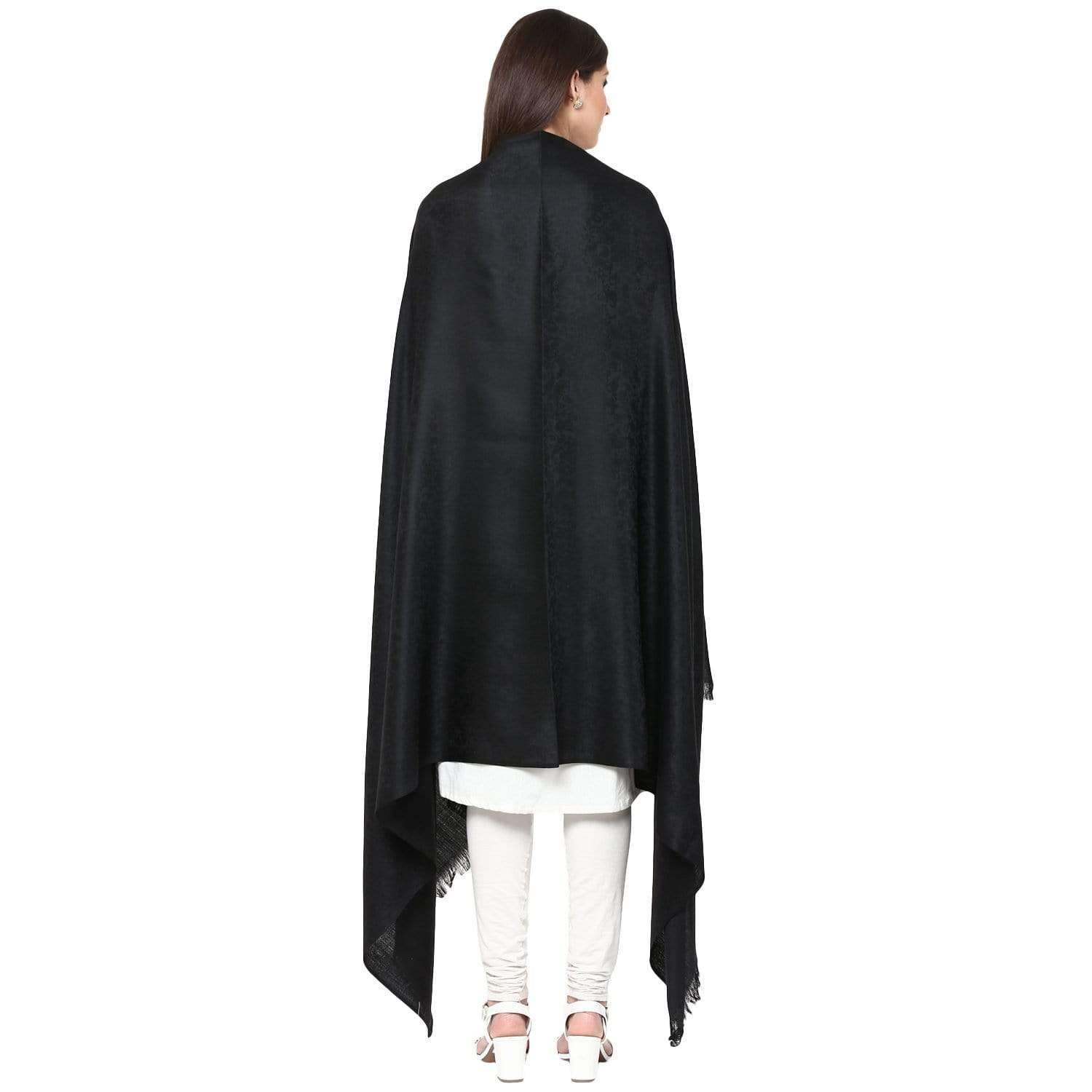Pashtush Store Shawl Pashtush Women's Soft Wool Shawl with Jacquard Design, Midnight Blue
