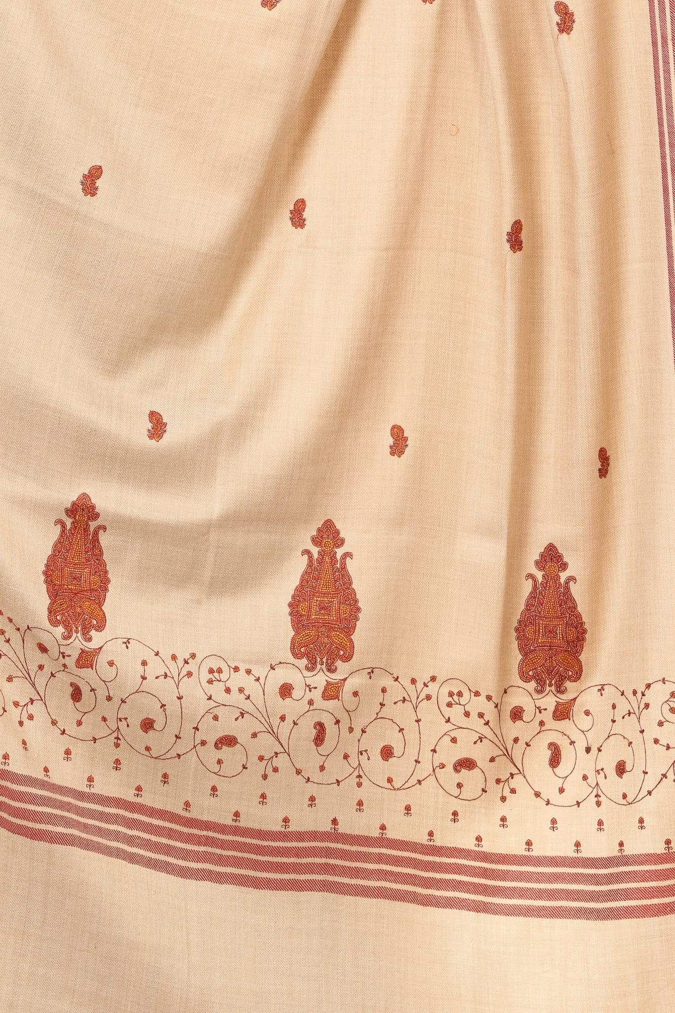 Pashtush India Shawl Pashtush Women's Wool Shawl with Kashmiri Hand Embroidery (Taupe , Free Size)