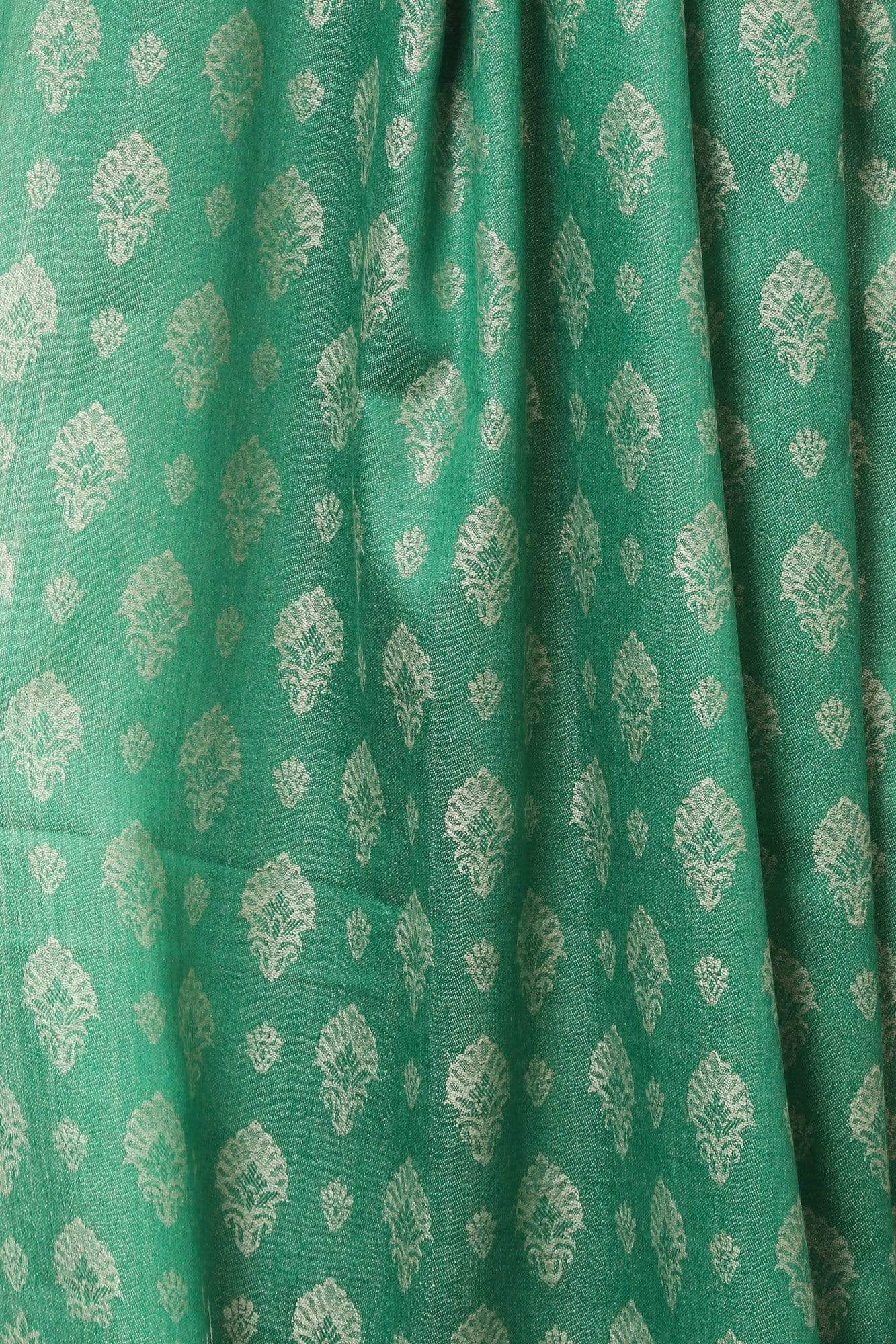 Pashtush India Shawl Pashtush Women's Wool Ultra Soft Fine Wool Cashmere Blended Shawl with Paiseley Weave (40 x 80 Inches) - Green