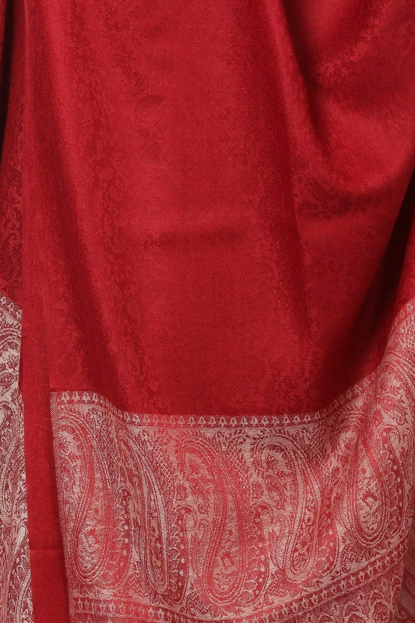 Pashtush India Shawl Pashtush Women's Wool Ultra Soft Fine Wool Cashmere Blended Shawl with Paiseley Weave (40 x 80 Inches) - Maroon