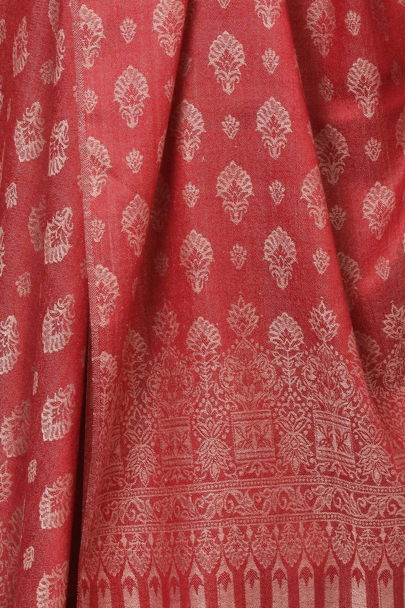 Pashtush India 100x200 Pashtush Women's Wool Ultra Soft Fine Wool Cashmere Blended Shawl -  Red
