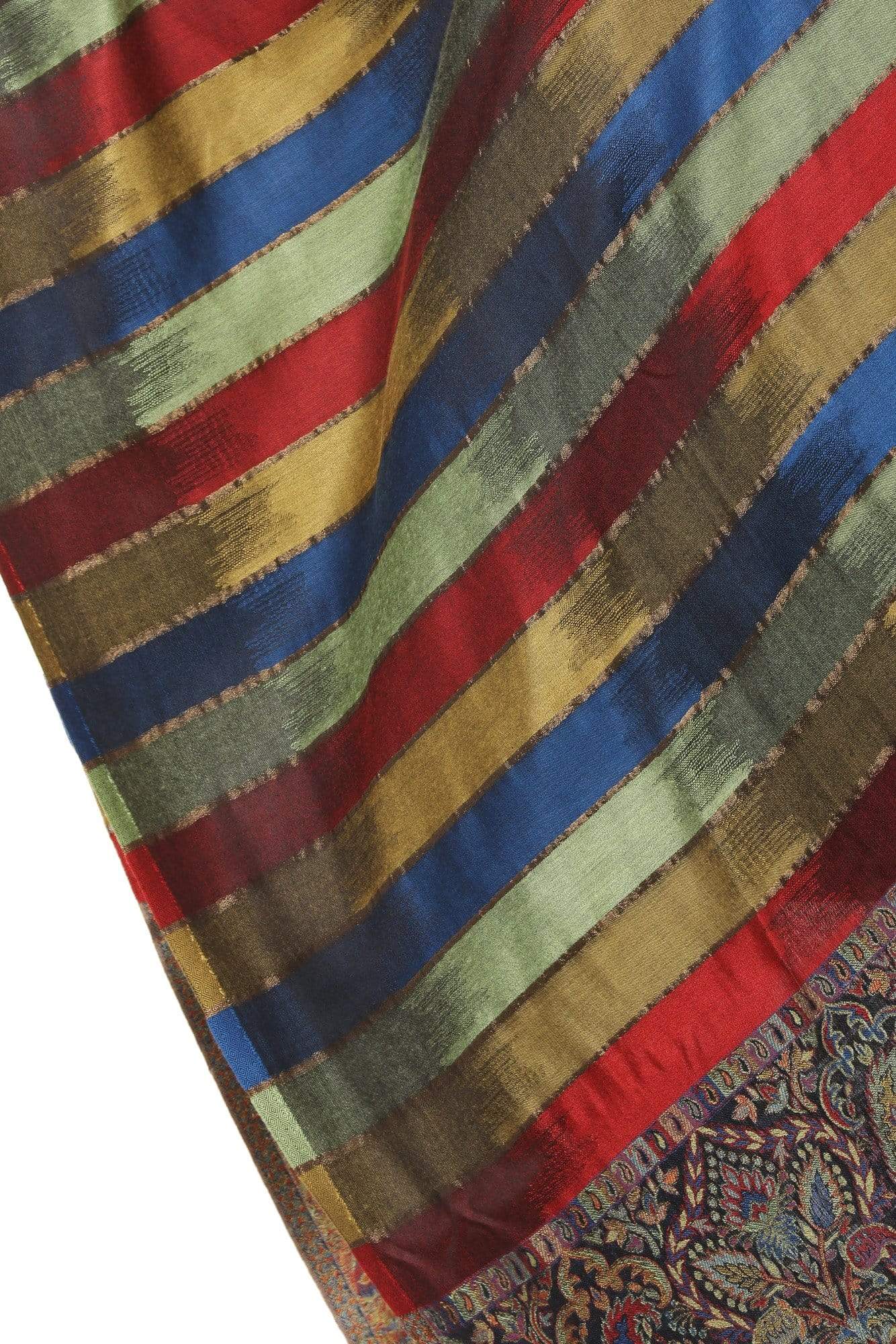 Pashtush Shawl Store Stole Pashtush Women's Zari with Extra fine Soft Bamboo Scarf - Black