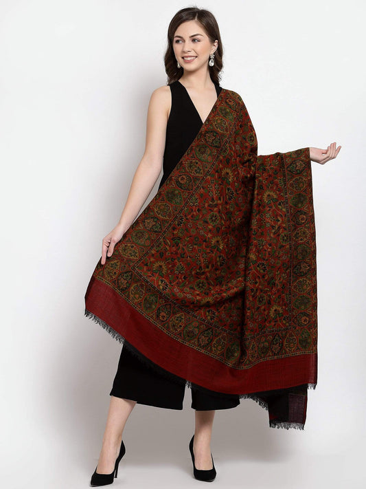 Pashtush India 100x200 Pashtush Womens 100% Pure Wool Twin Color Reversible Kaani Weave Shawl, Soft and Warm, With Woolmark Certificate