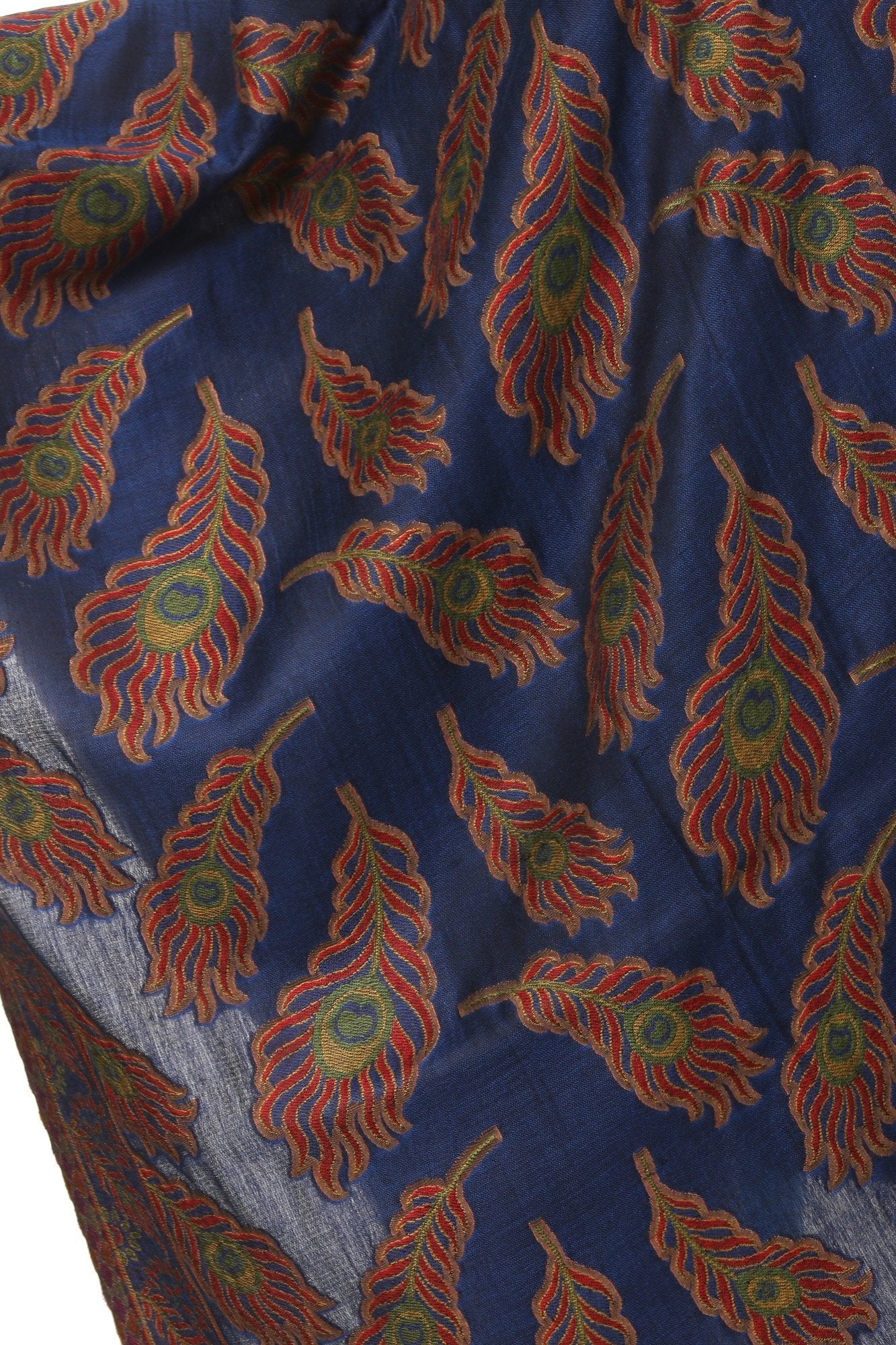 Pashtush Shawl Store Stole Pashtush Womens Bamboo Scarf, Woven peacock Design 28x80 inches, soft and natural