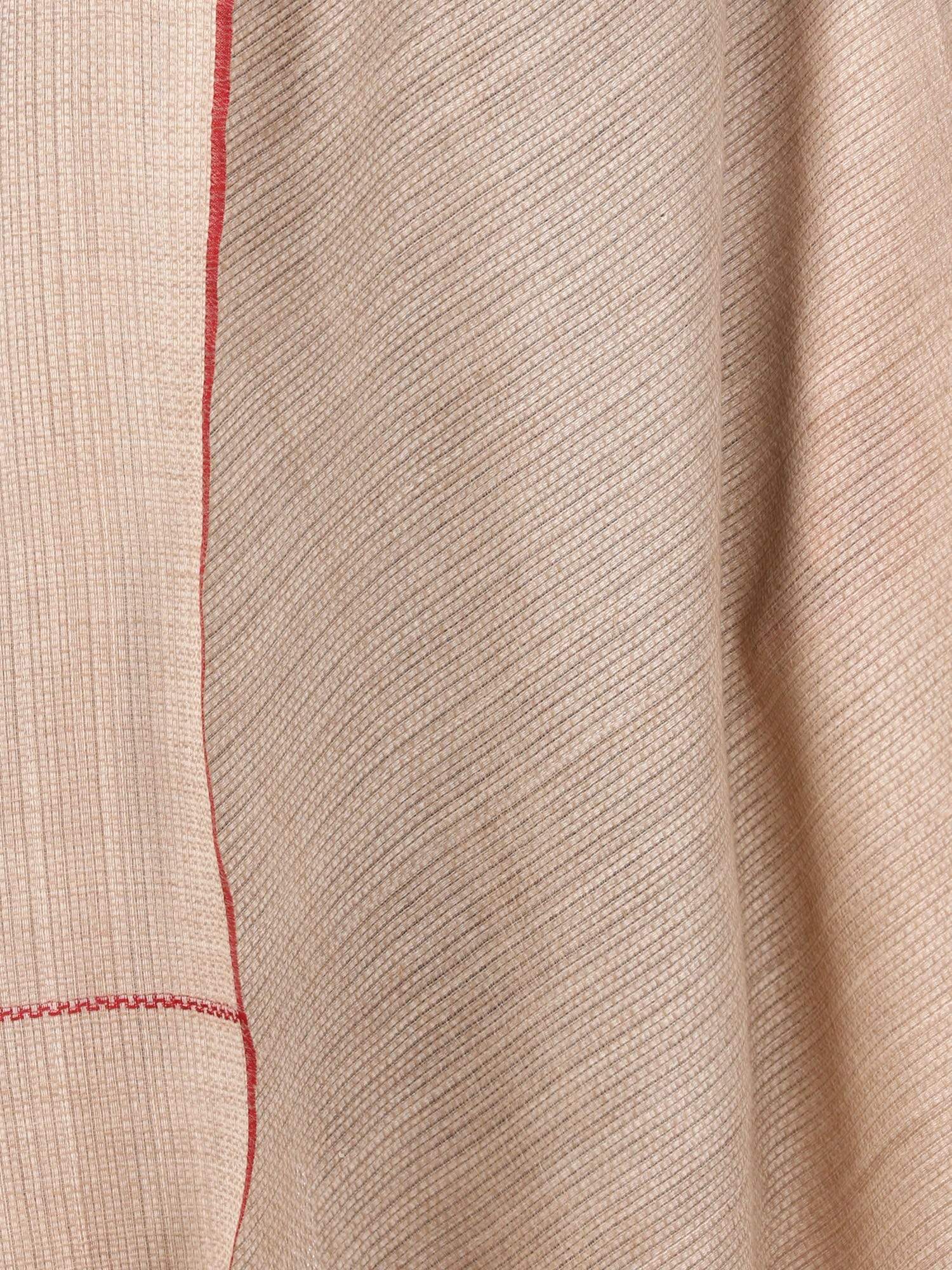 Pashtush Shawl Store Shawl Pashtush Womens Basket Weave Shawl, Pure Wool Shawl in Beige