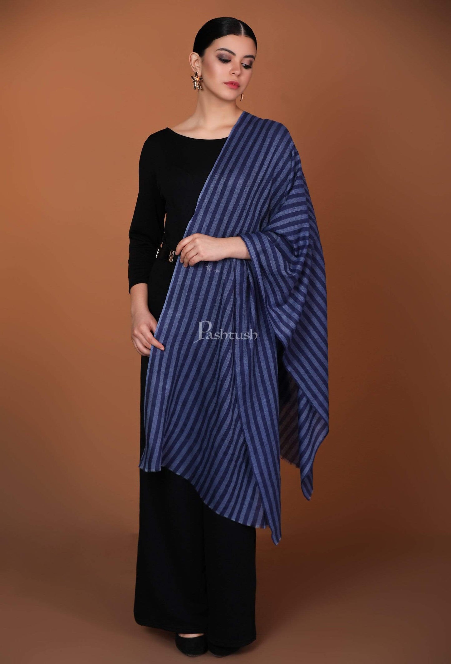 Pashtush Store Stole Pashutsh Womens Cashmere Wool Scarf, Spruce Blue