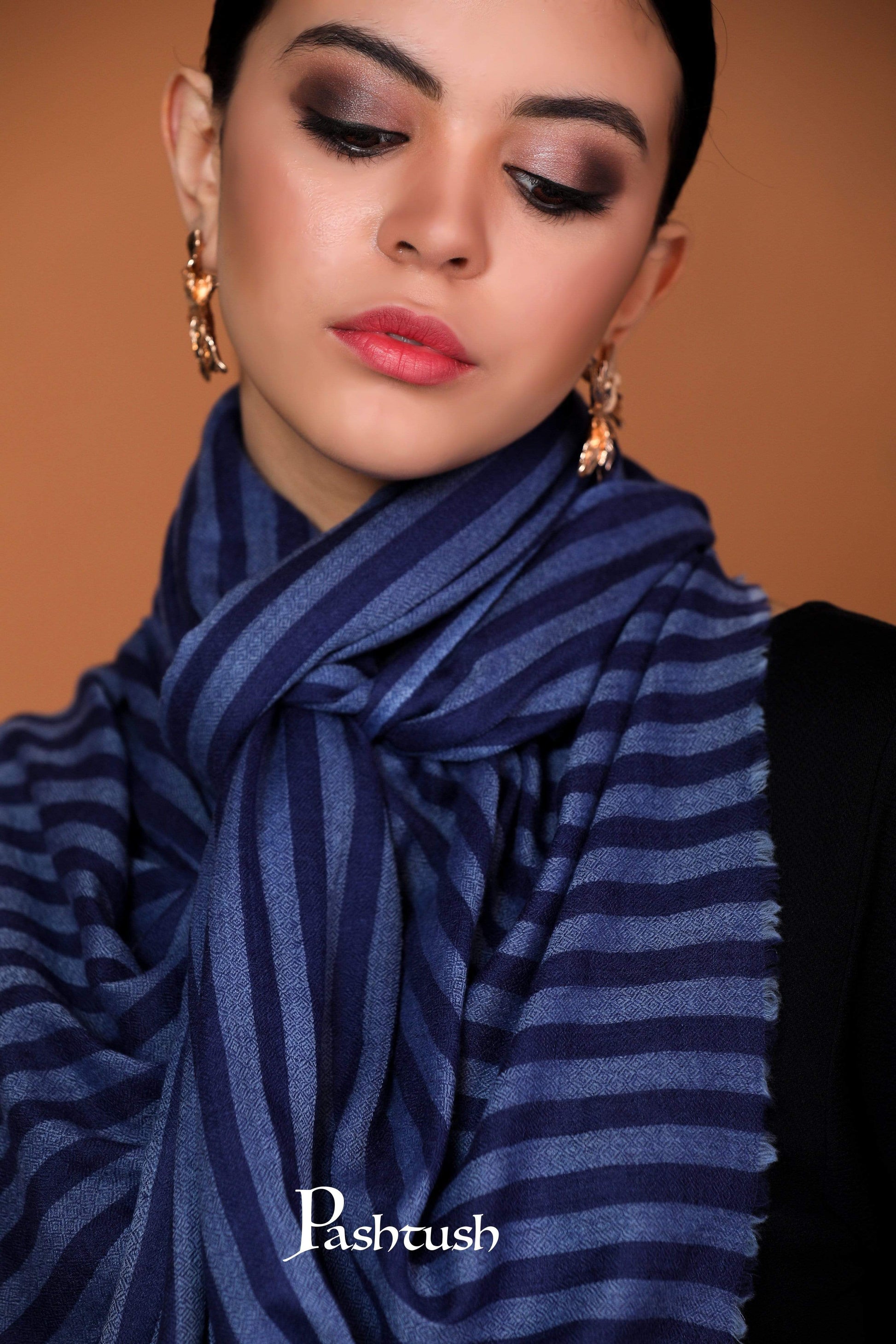 Pashtush Store Stole Pashutsh Womens Cashmere Wool Scarf, Spruce Blue