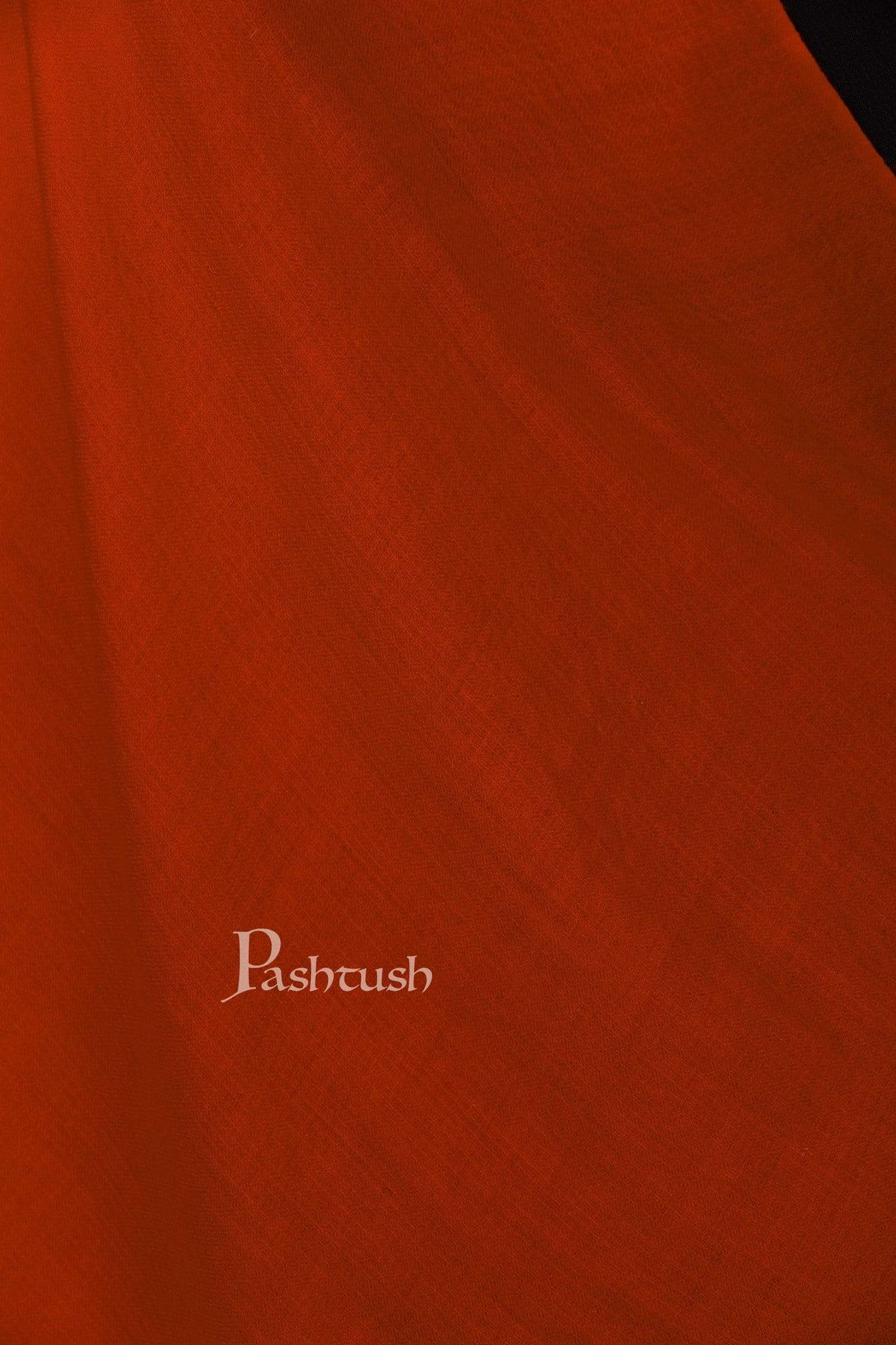 Pashtush India 70x200 Pashtush Womens Cashmere Pashmina Scarf, Diamond Weave, Orange