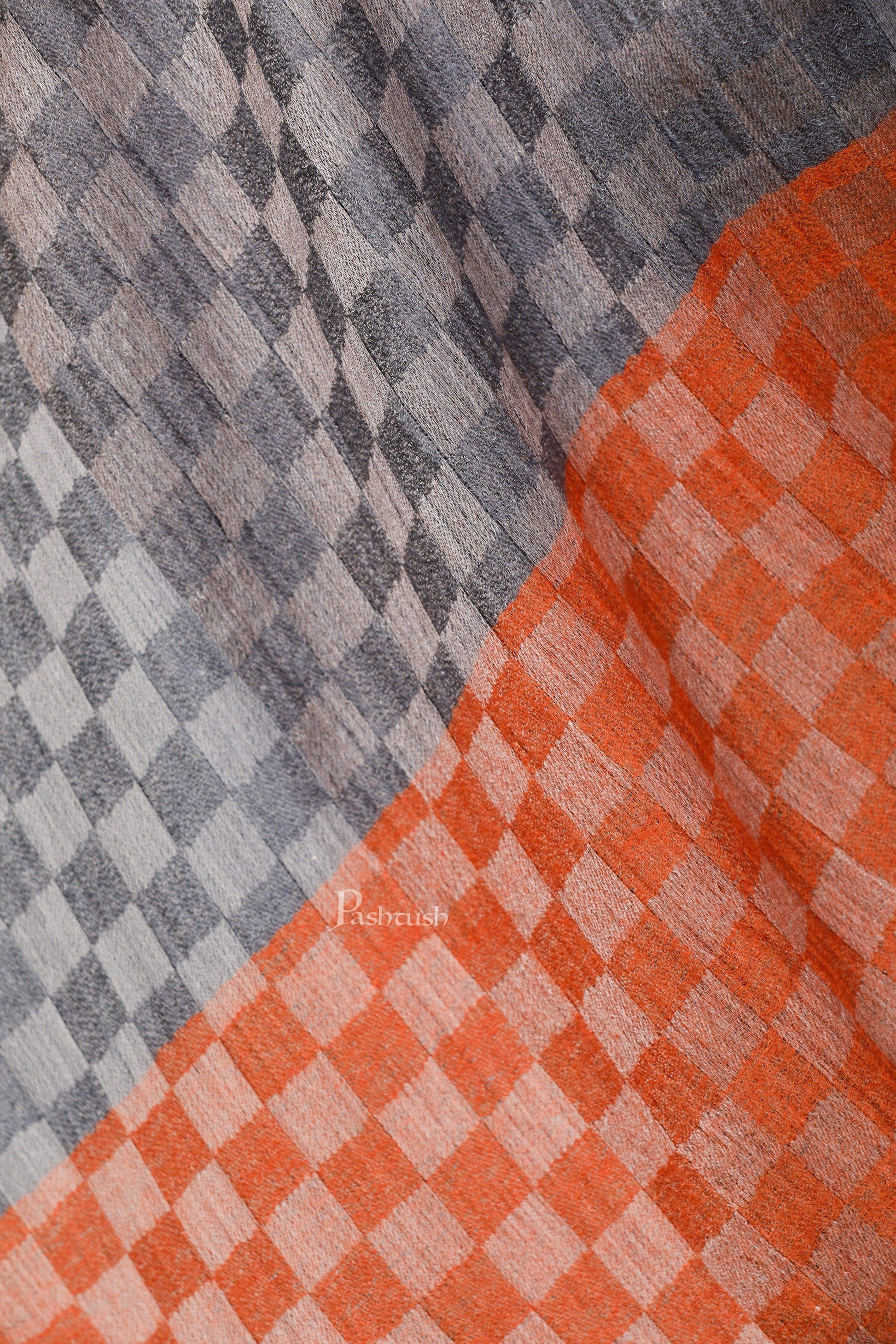 Pashtush Store Stole Pashtush Womens Cashmere Wool Scarf, Reversible Twin Coloured Scarf, Amber Skies