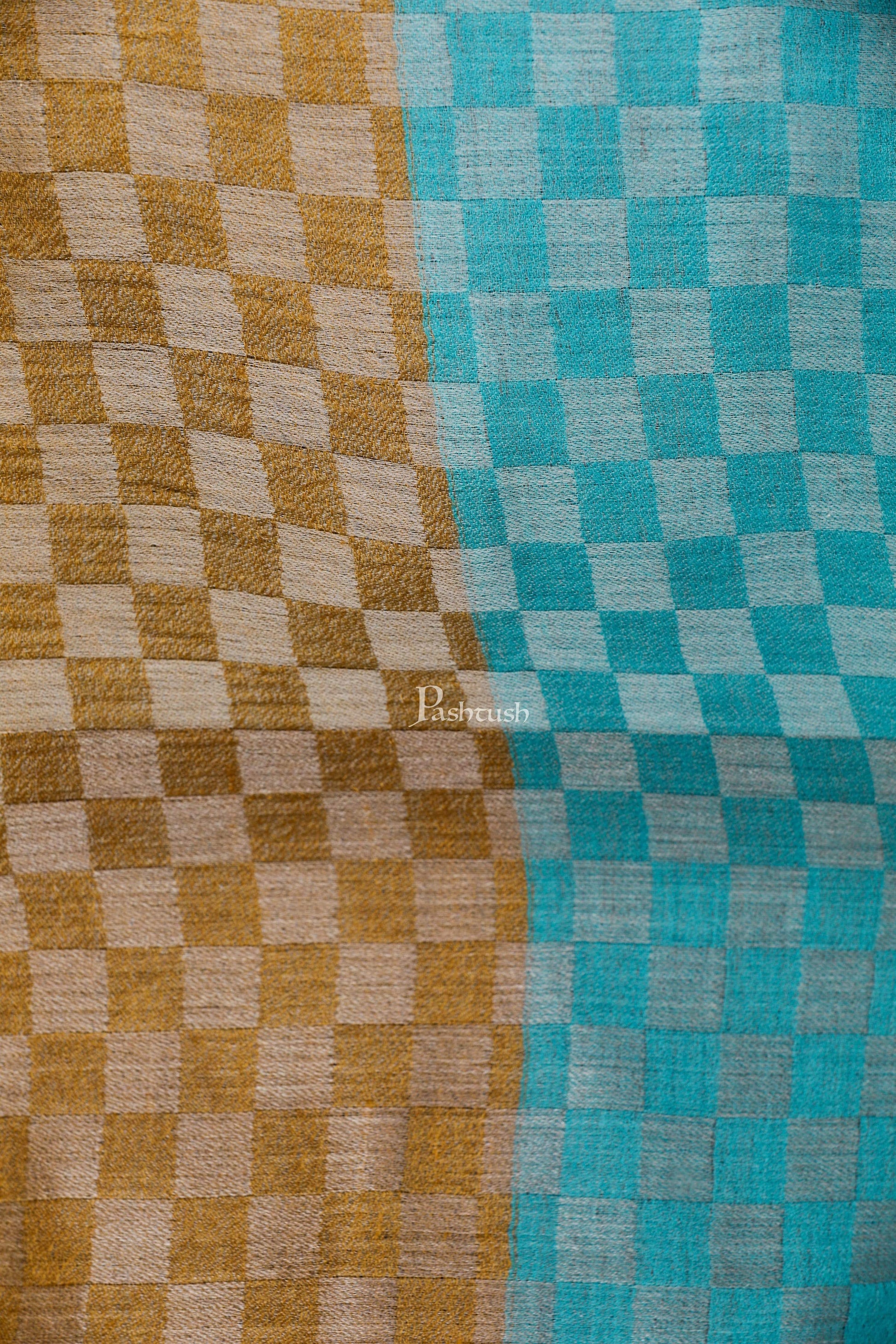 Pashtush Store Stole Pashtush Womens Cashmere Wool Scarf, Reversible Twin Coloured Scarf, Pacific Hues