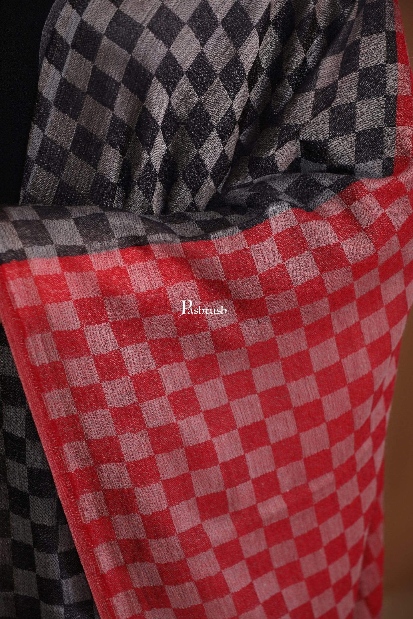 Pashtush Store Stole Pashtush Womens Cashmere Wool Scarf, Reversible Weave, Twin Coloured Scarf