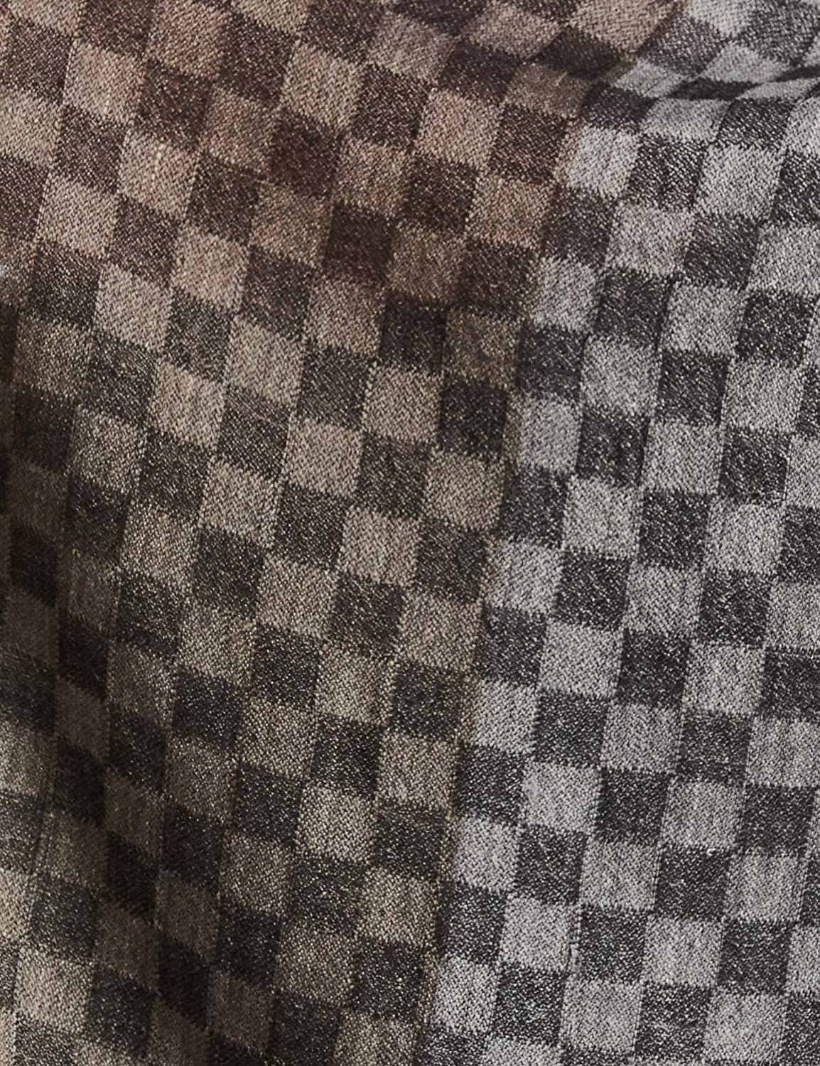 Pashtush India 70x200 Pashtush Womens Cashmere Wool Scarf, Reversible Weave, Twin Checks Scarf