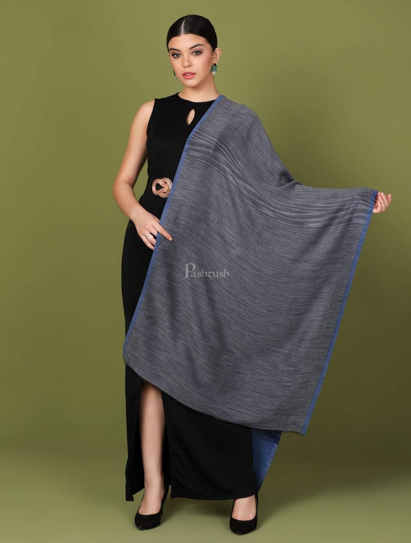 Pashtush Store Stole Pashtush Womens Cashmere Wool Scarf, Reversible Weave, Twin Coloured Scarf