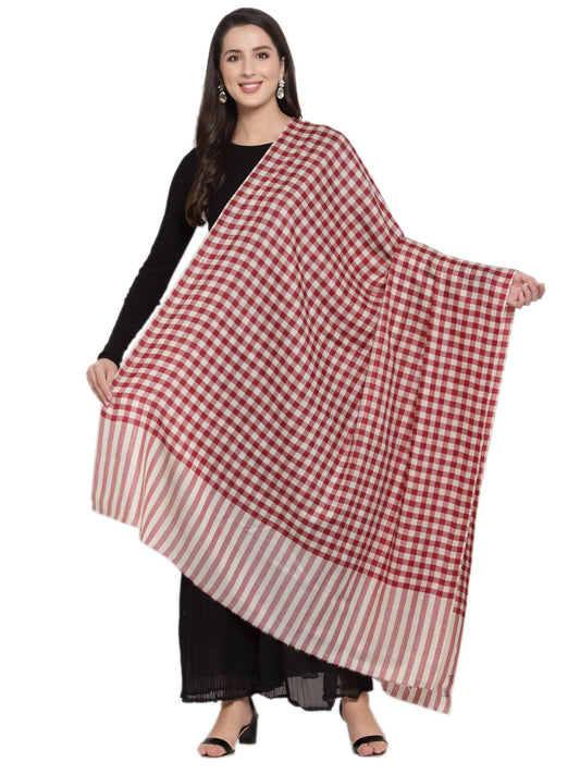 Pashtush India 100x200 Pashtush Womens Check Shawl, Ultra soft Wool, Full Size