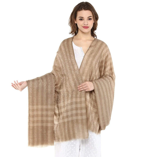 Pashtush Store Shawl Pashtush Womens Checkered Self Shawl, in Extra Soft Fine Wool, Large Size
