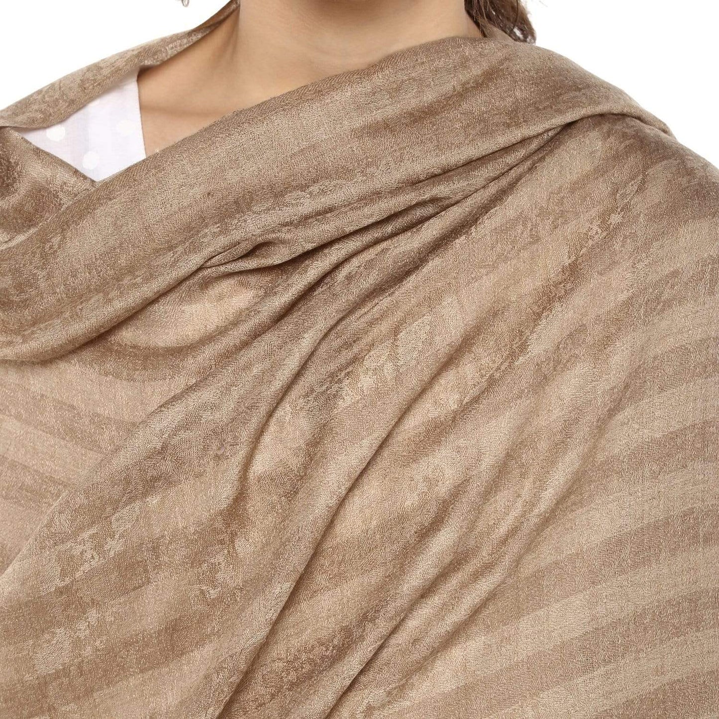 Pashtush Store Shawl Pashtush Womens Checkered Self Shawl, in Extra Soft Fine Wool, Large Size